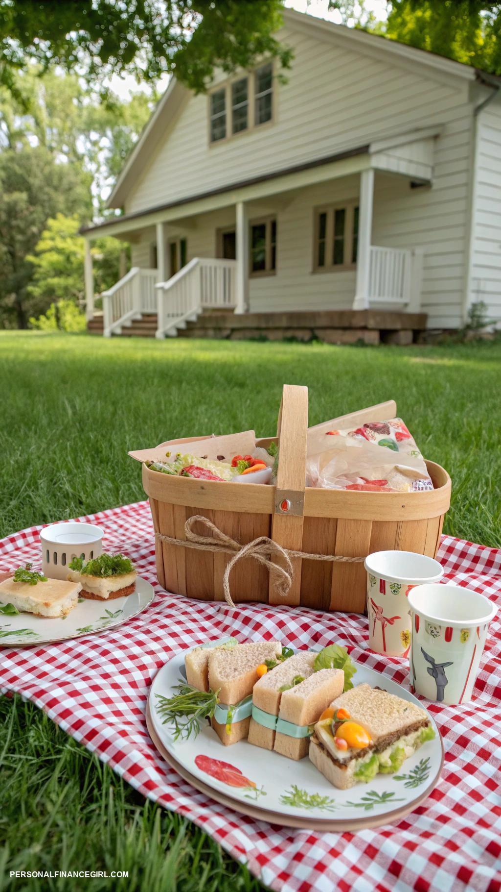 frugal birthday party ideas for kids Outdoor picnic with homemade sandwiches