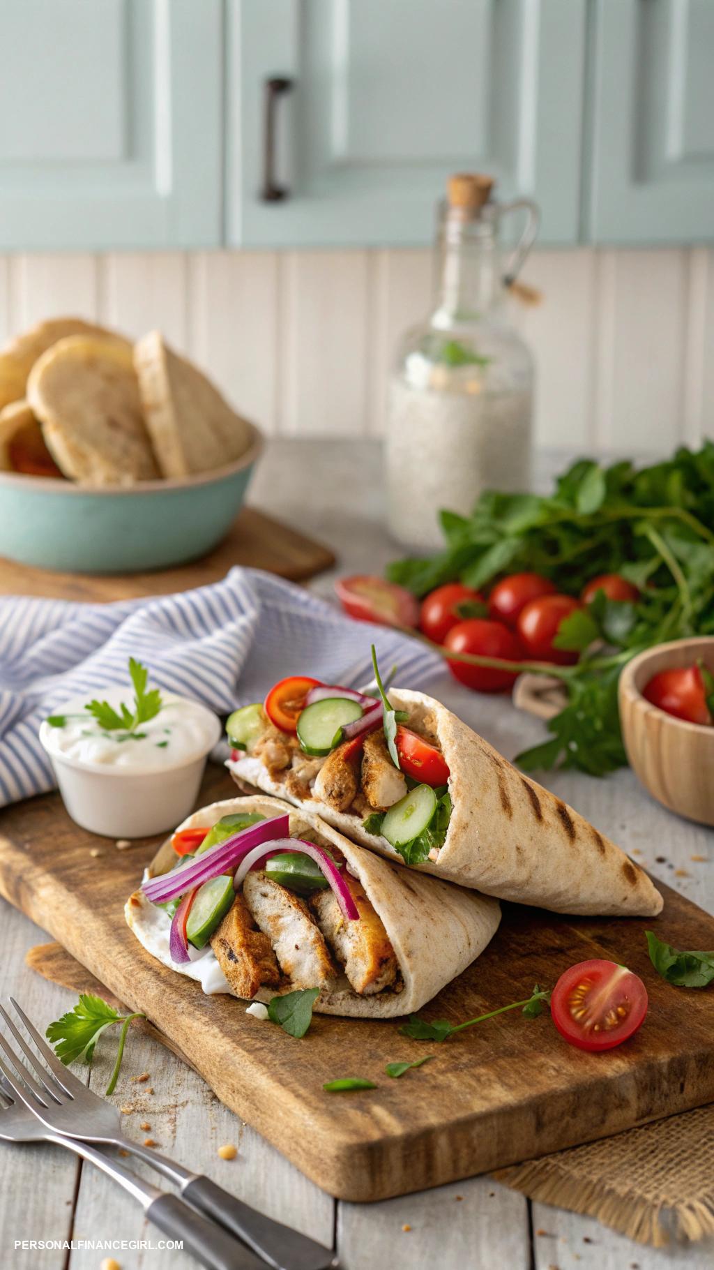 frugal chicken recipes Mediterranean Chicken Pita Pockets