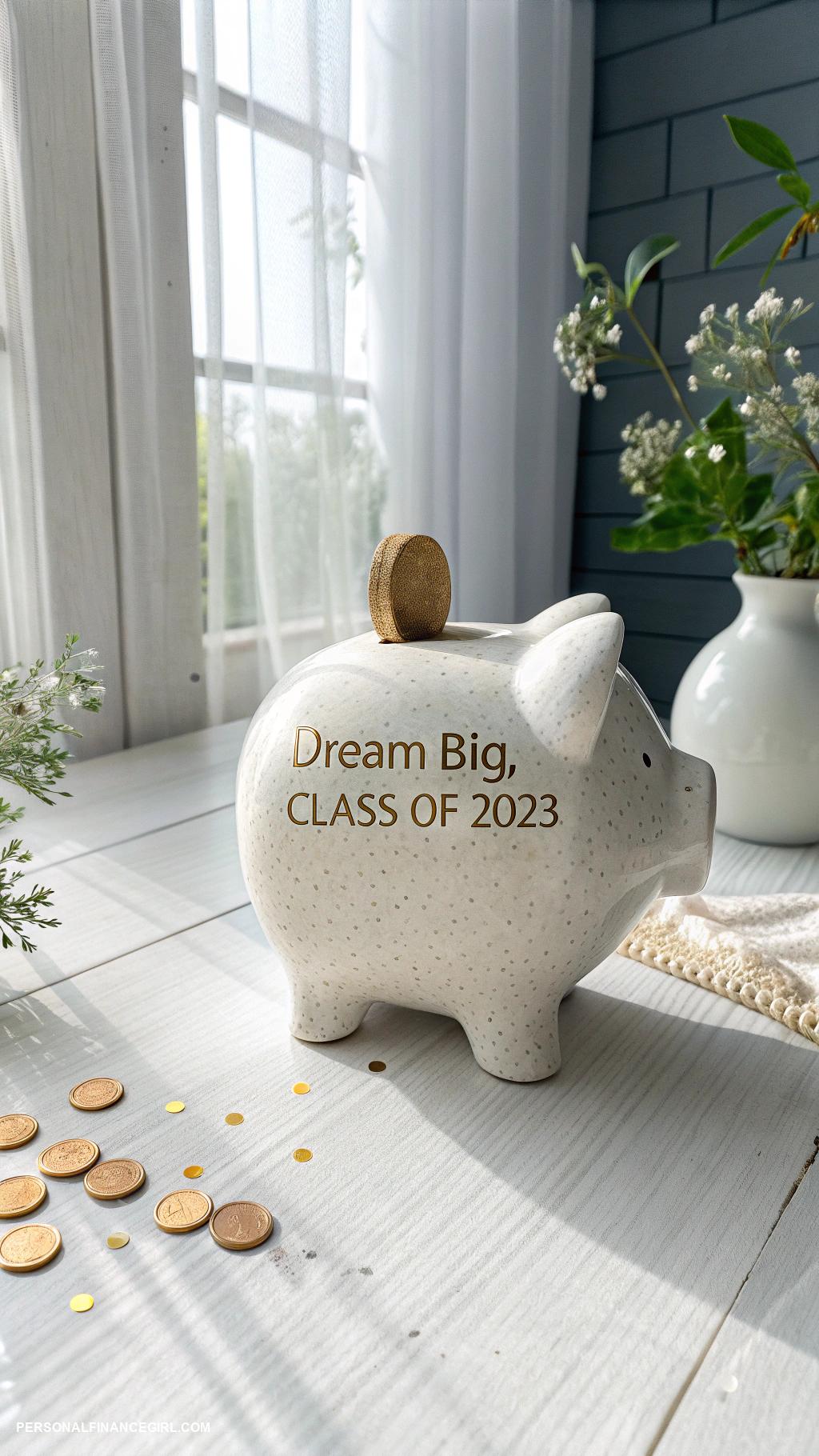 graduation gifts for high school Custom piggy bank with motivational quotes