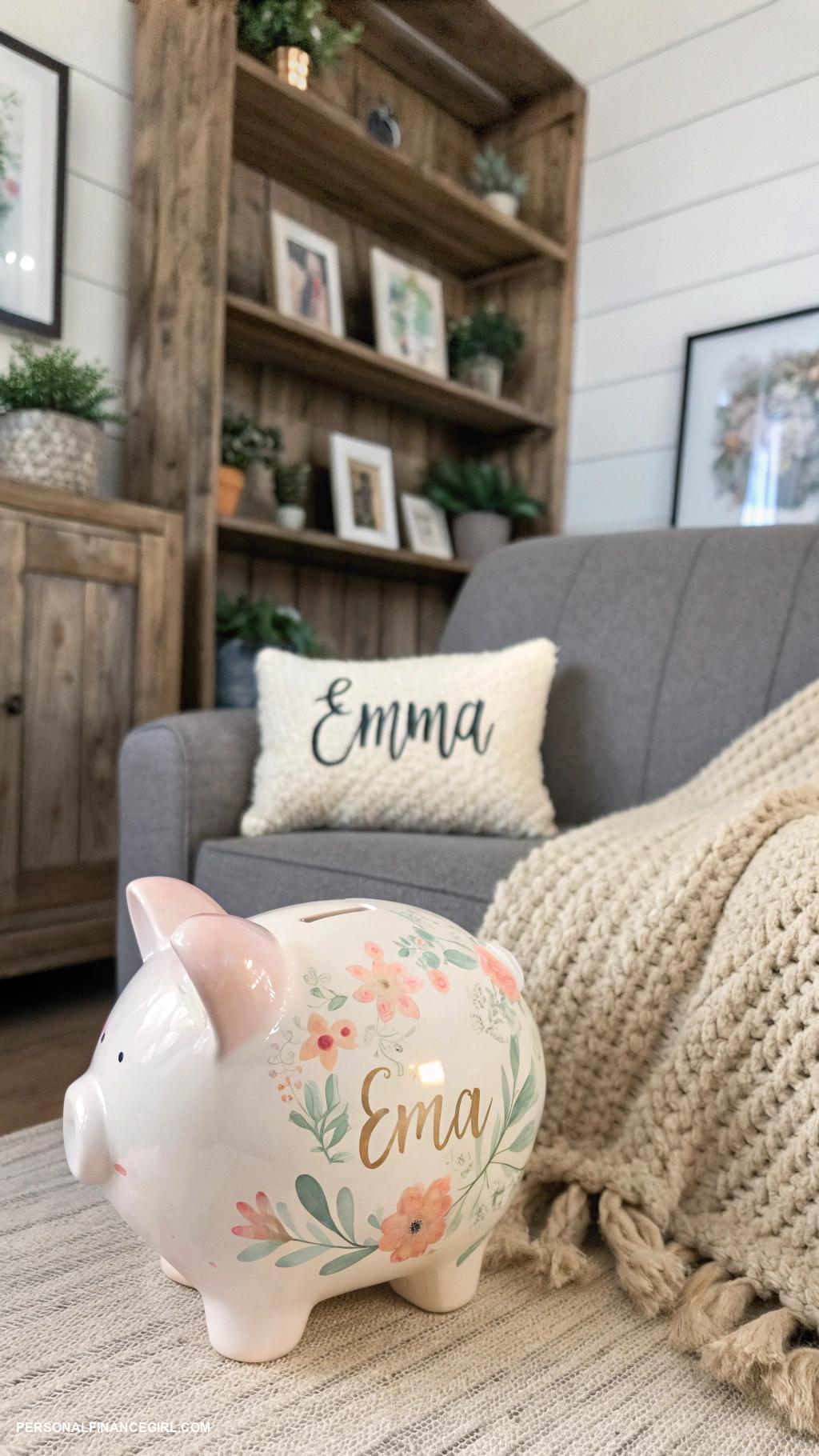diy birthday gifts Hand painted piggy bank with name design