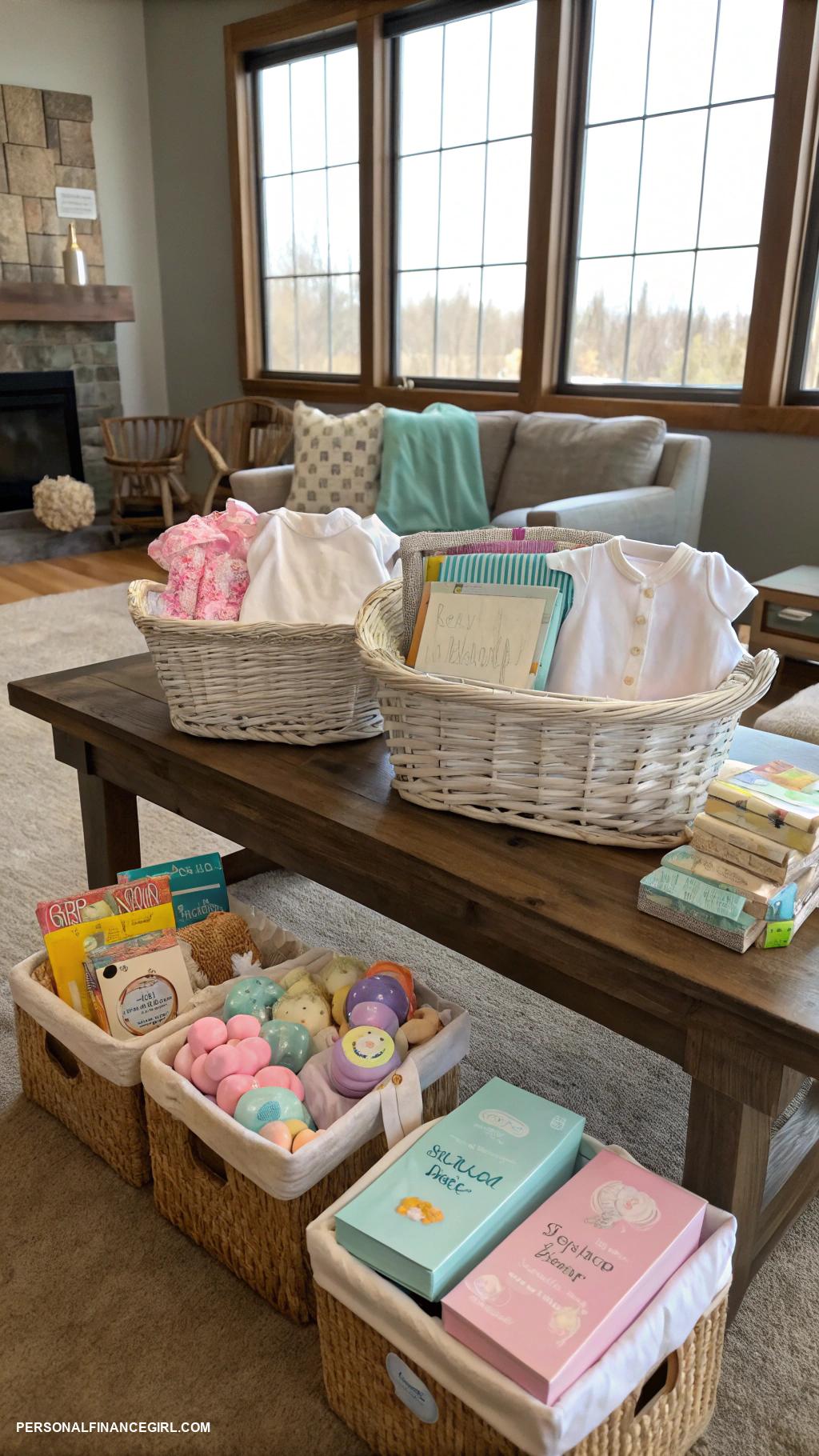 frugal baby shower ideas Baby themed gift raffle with inexpensive items