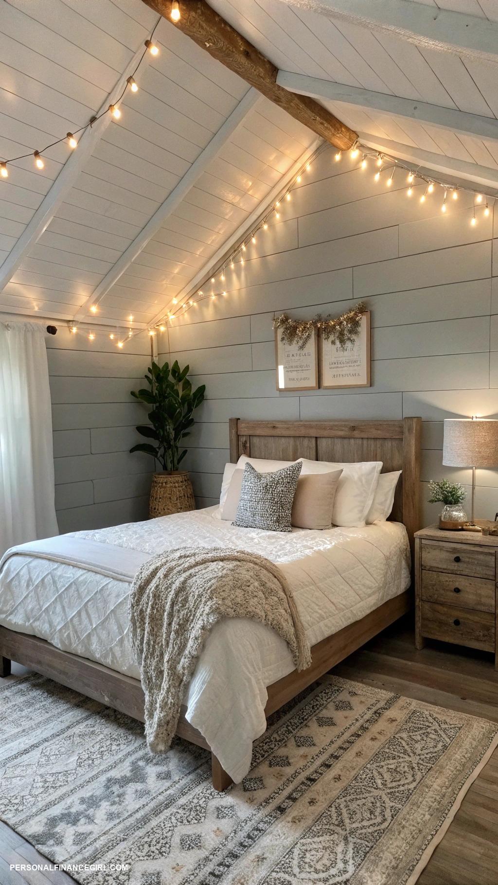 frugal bedroom ideas Use string lights for ambient lighting