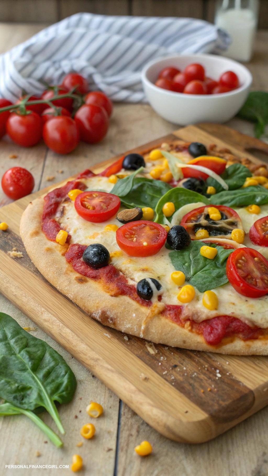 frugal kid friendly meals Homemade pizza with assorted toppings