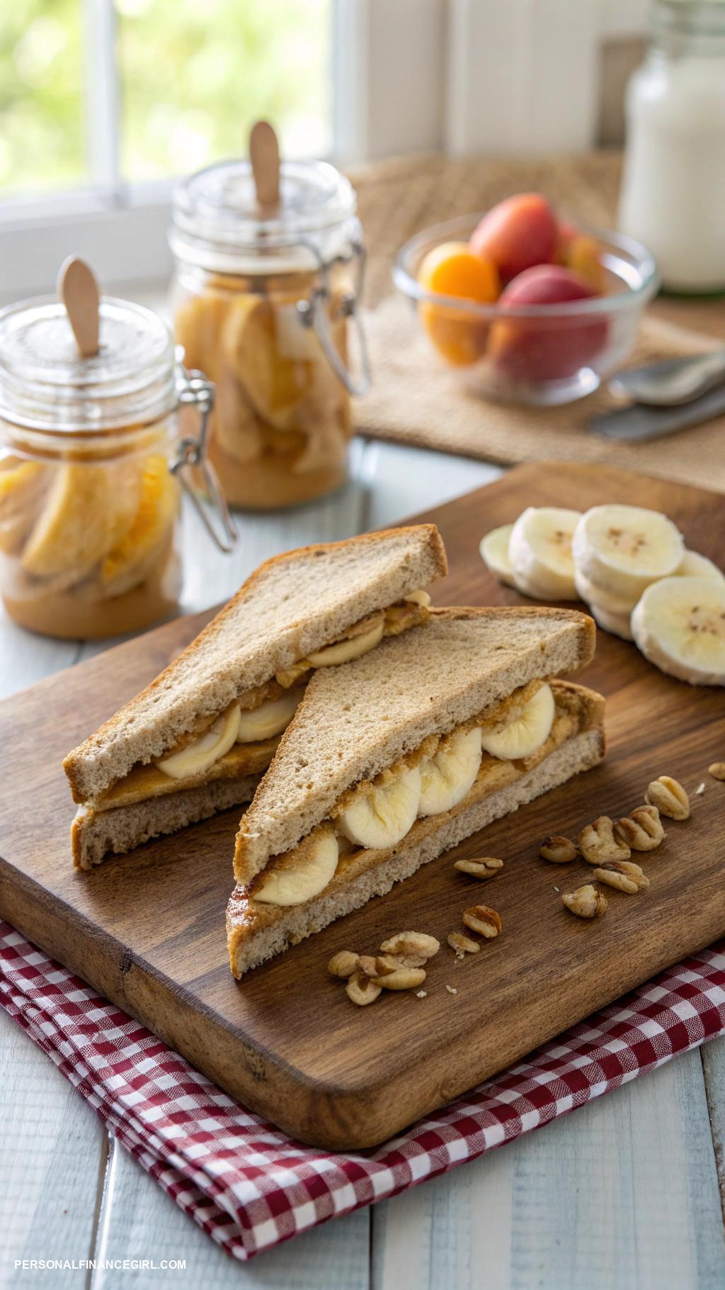 frugal kid friendly meals Peanut butter banana sandwiches
