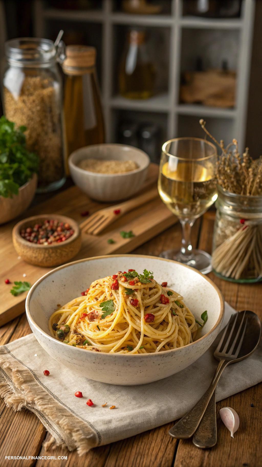cheap dinner recipes Spaghetti with garlic and olive oil