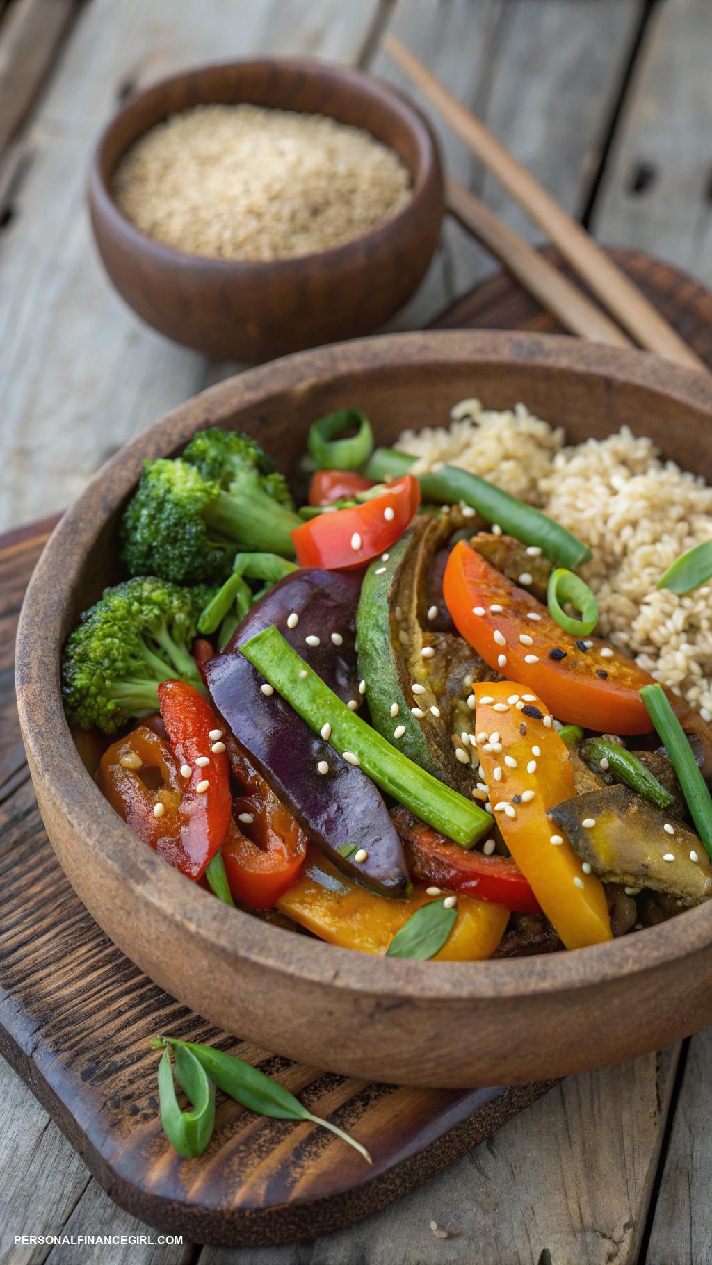 cheap healthy meals Vegetable stir fry with brown rice