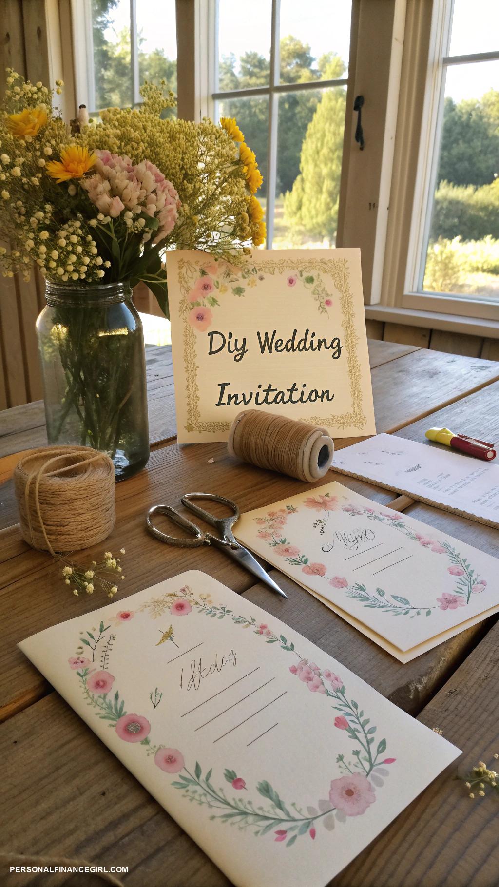 cheap wedding ideas DIY your wedding invitations