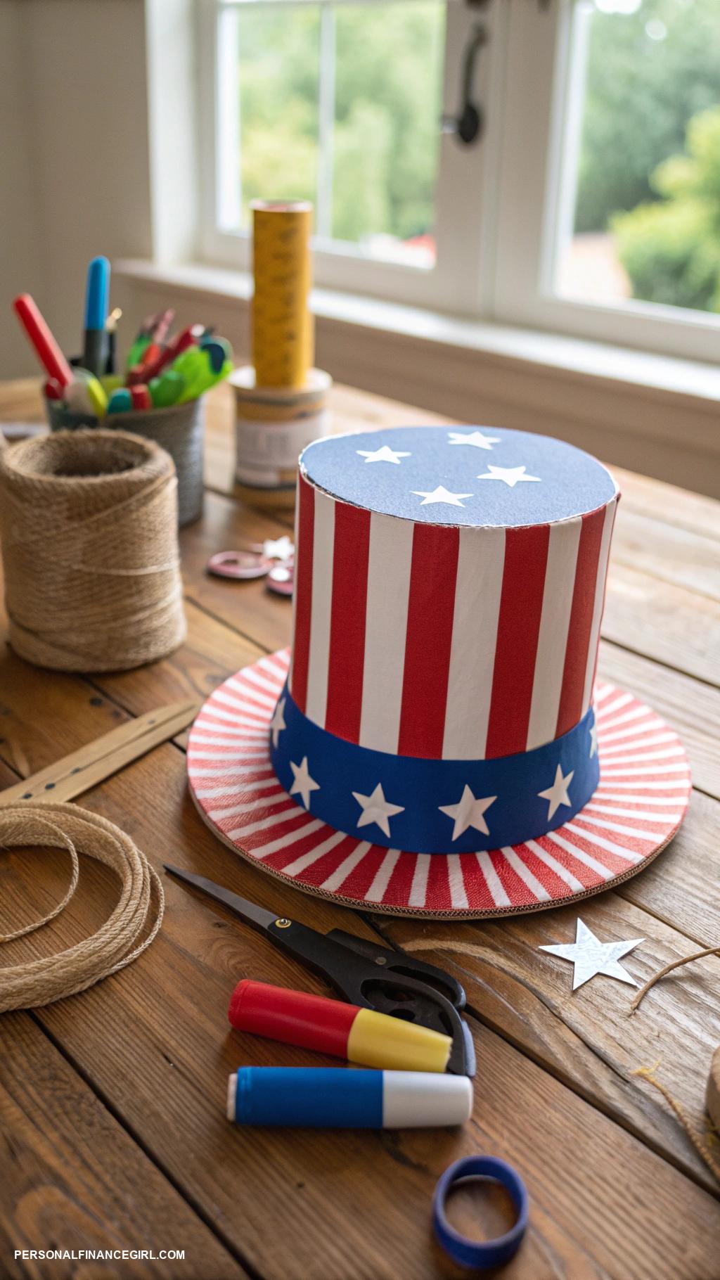 4th of july crafts Patriotic paper plate hats