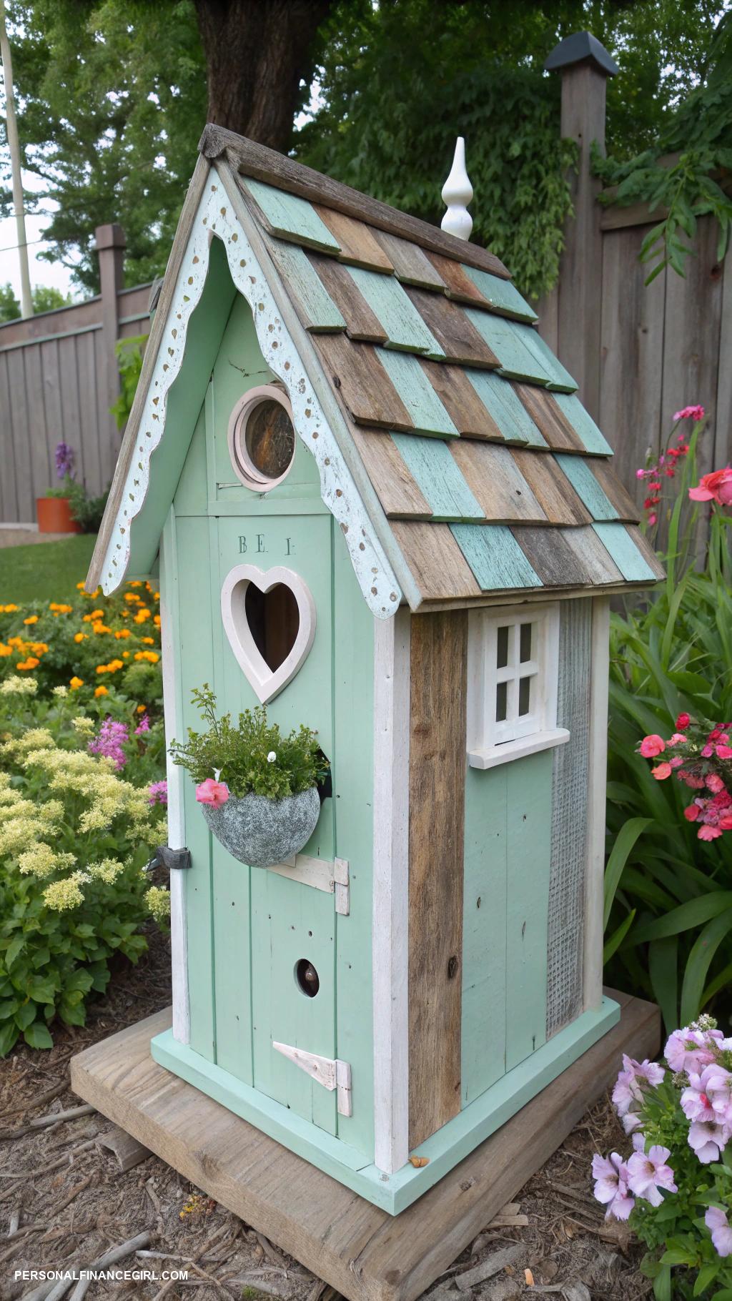 cheap backyard ideas Build a birdhouse with recycled materials