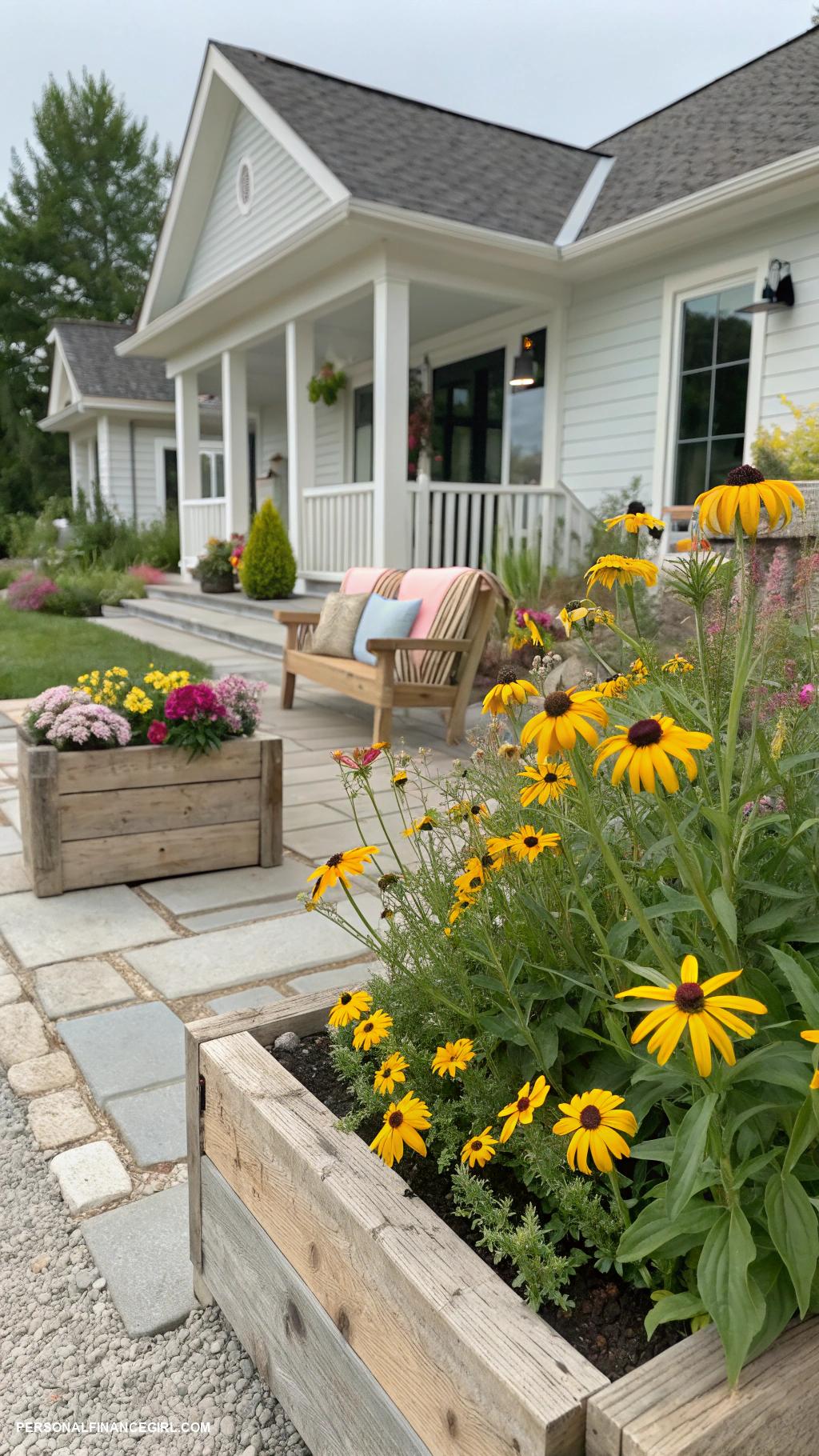 cheap backyard ideas Plant native flowers for low maintenance