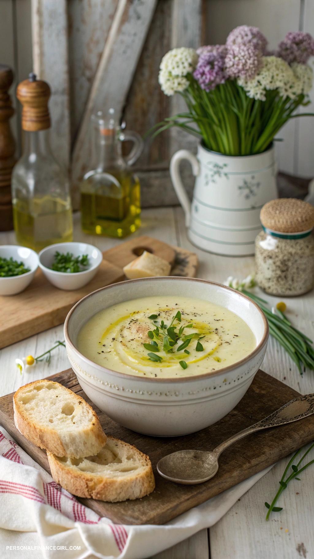 cheap crockpot recipes Creamy potato and leek soup