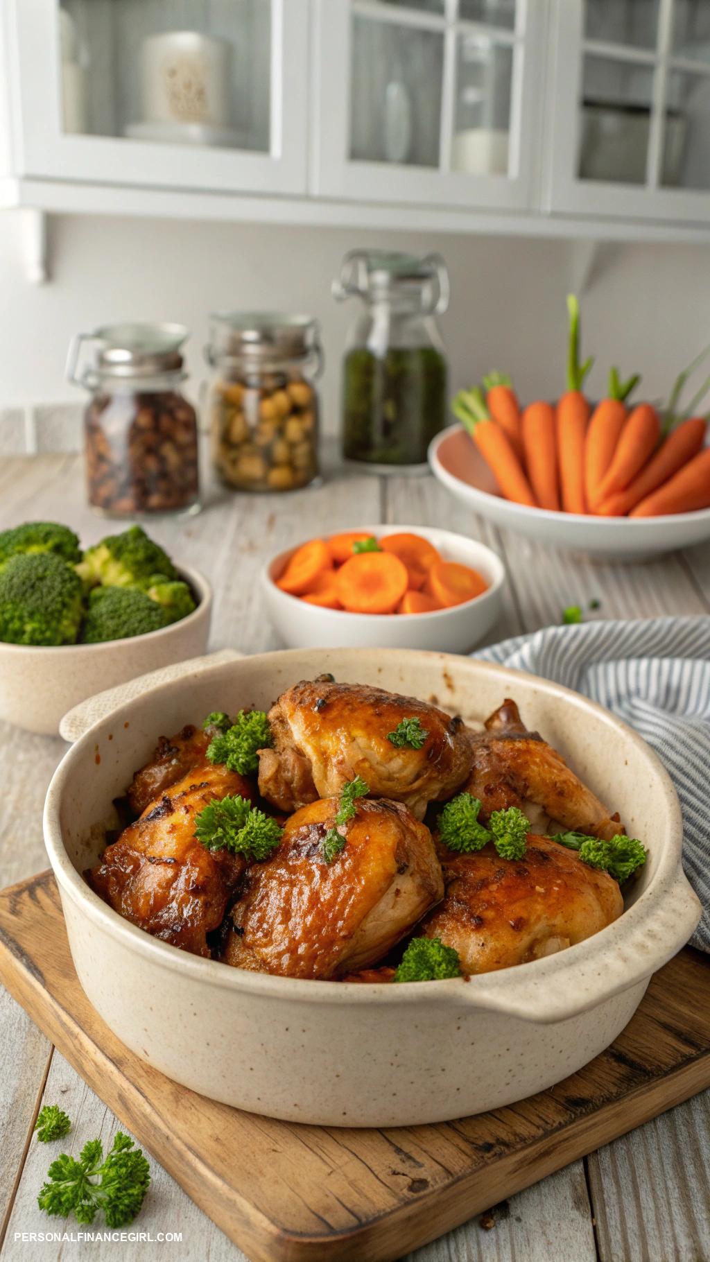 cheap crockpot recipes Honey garlic chicken thighs