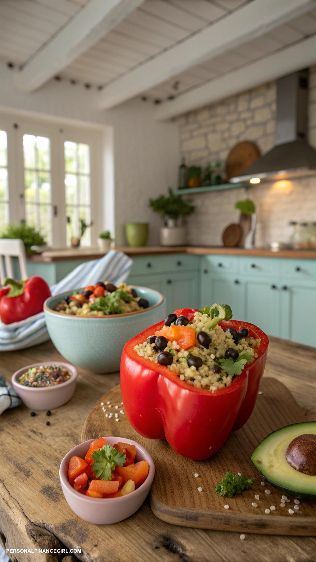 cheap crockpot recipes Stuffed bell peppers with quinoa