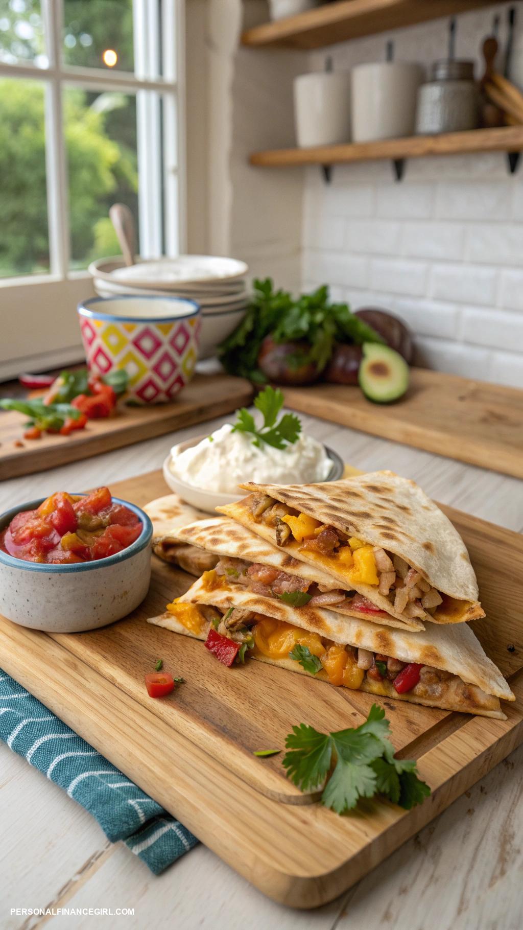cheap dinners for a family Quesadillas with cheese and leftover meats