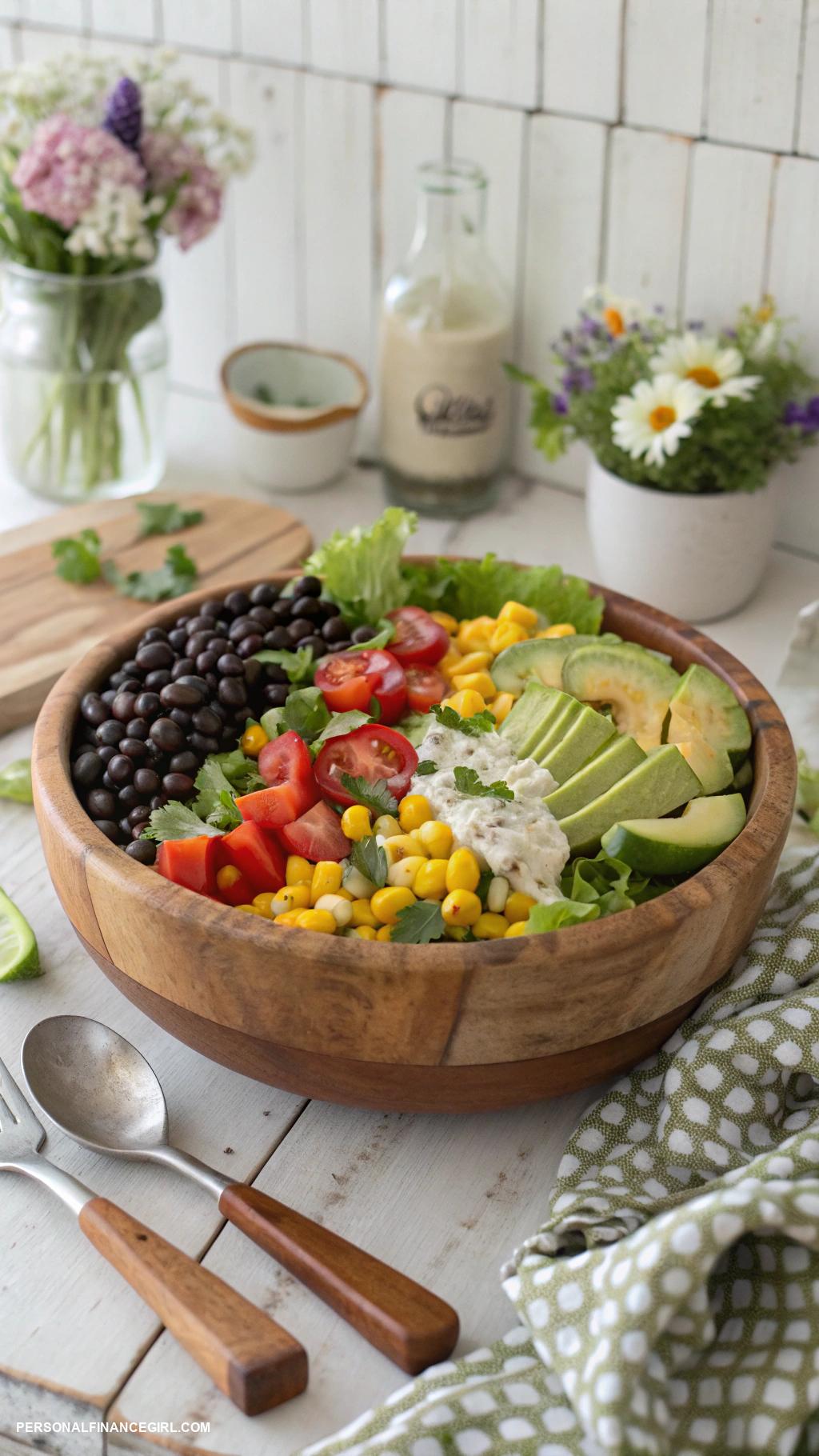 cheap dinners for a family Taco salad with black beans and corn
