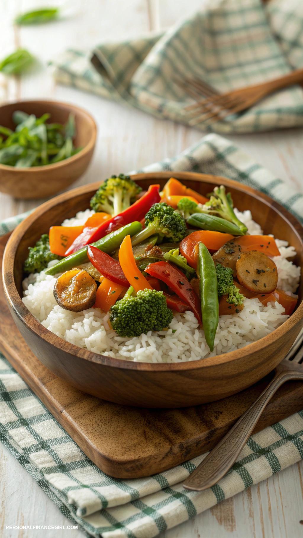 cheap dinners for a family Vegetable stir fry over rice