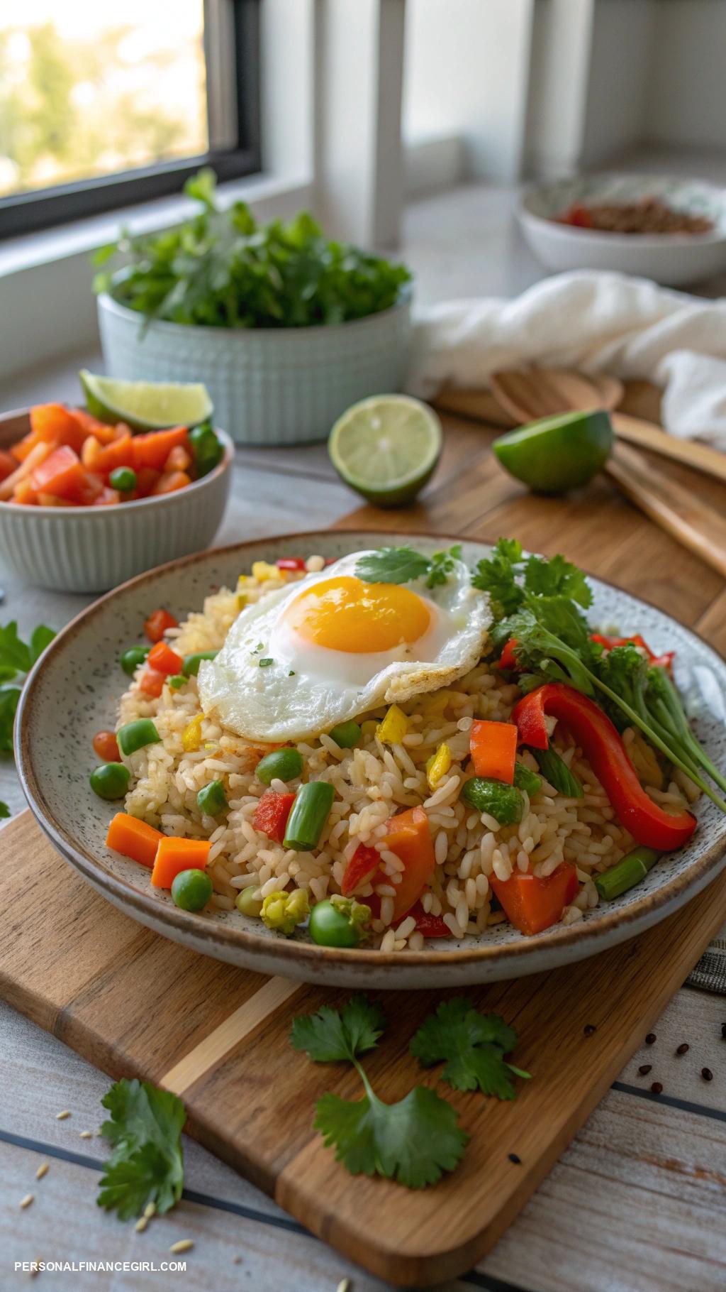 cheap easy dinners Egg fried rice with veggies