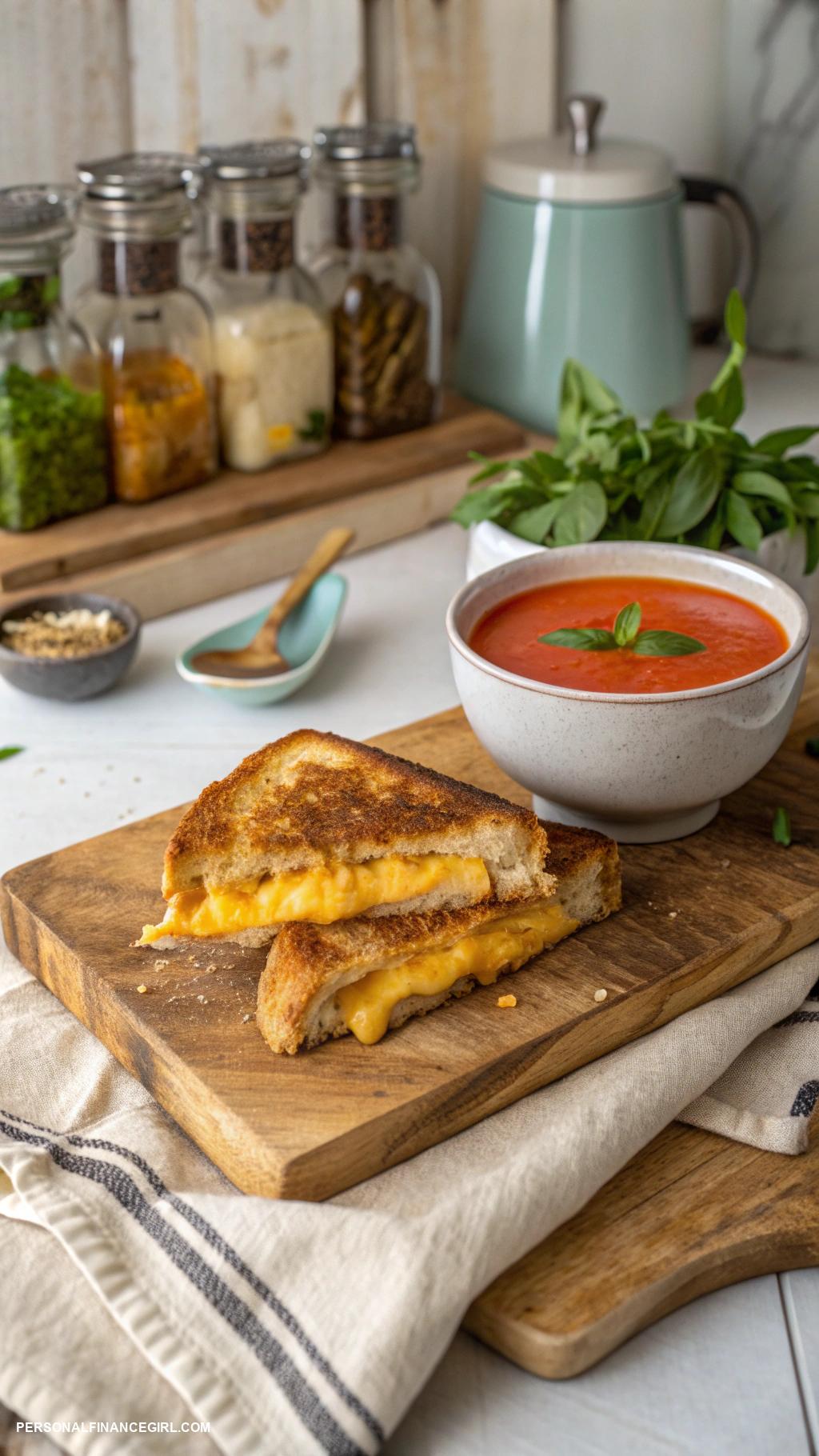 cheap easy dinners Grilled cheese sandwiches and tomato soup