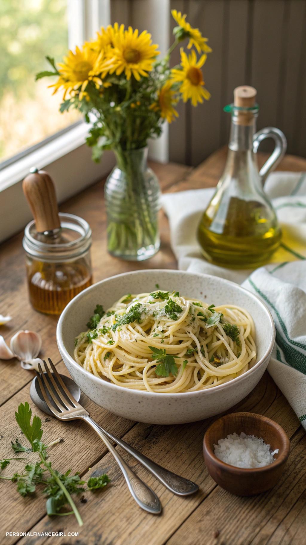 cheap easy dinners Spaghetti with garlic and olive oil