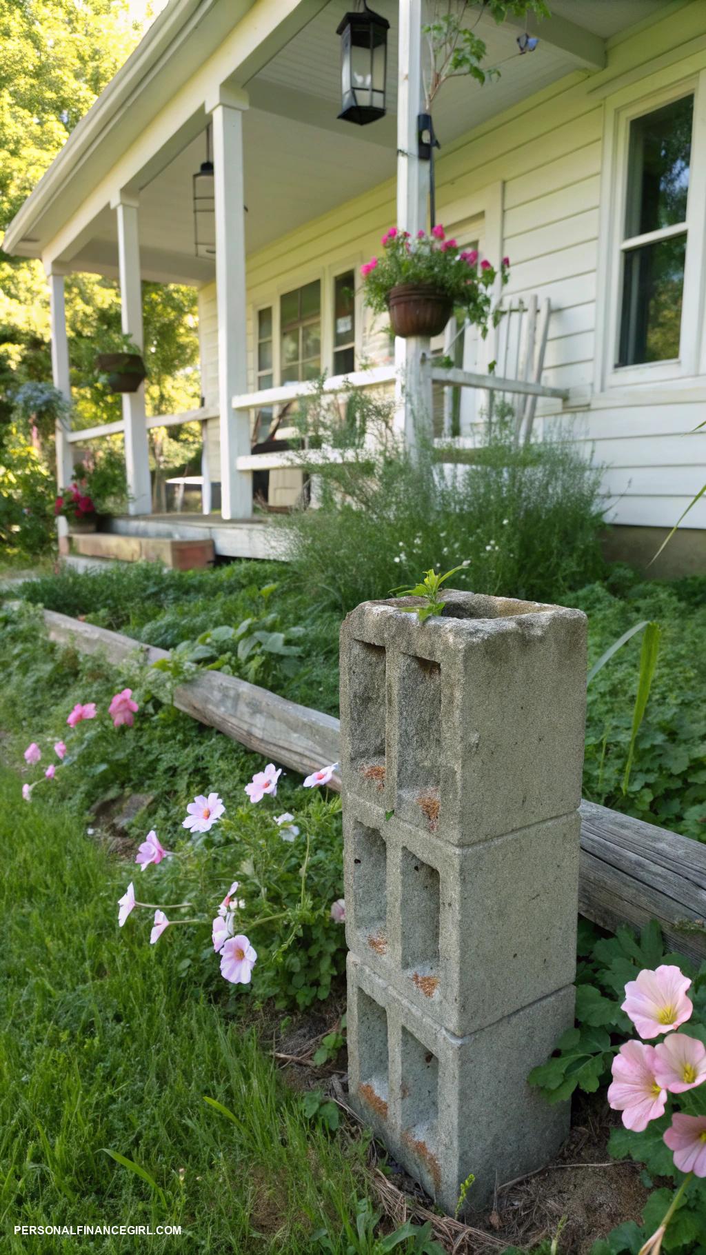 cheap fence ideas Cinder blocks for a sturdy and budget friendly option