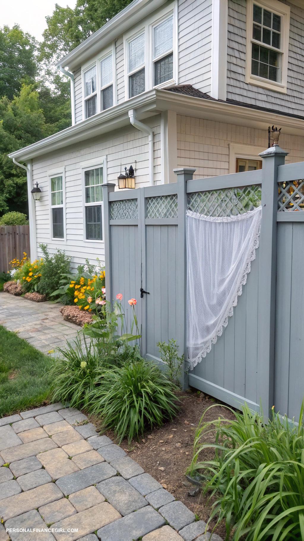 cheap fence ideas Vinyl mesh for an affordable privacy solution