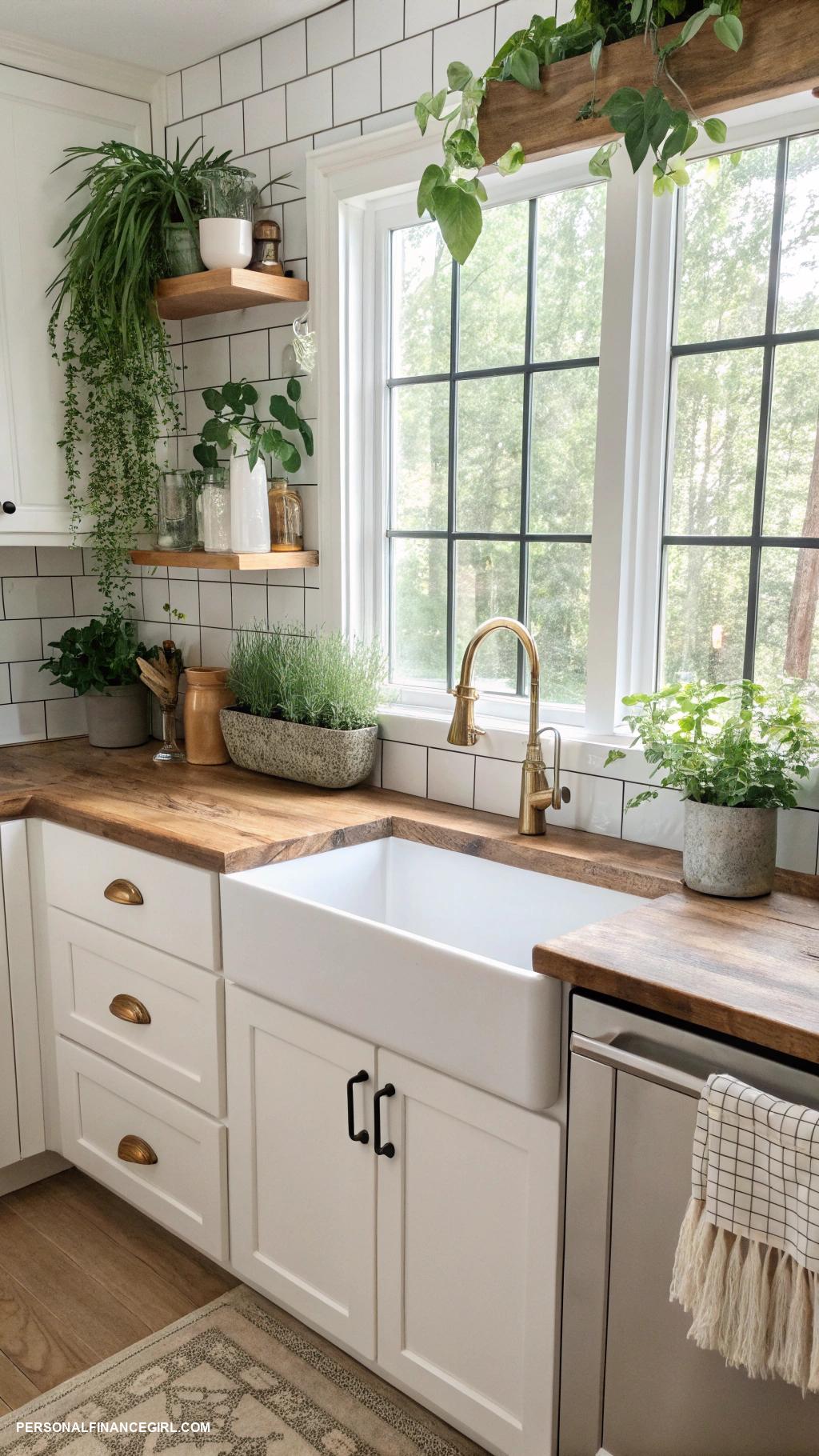 cheap kitchen remodel ideas Incorporate plants for a lively touch