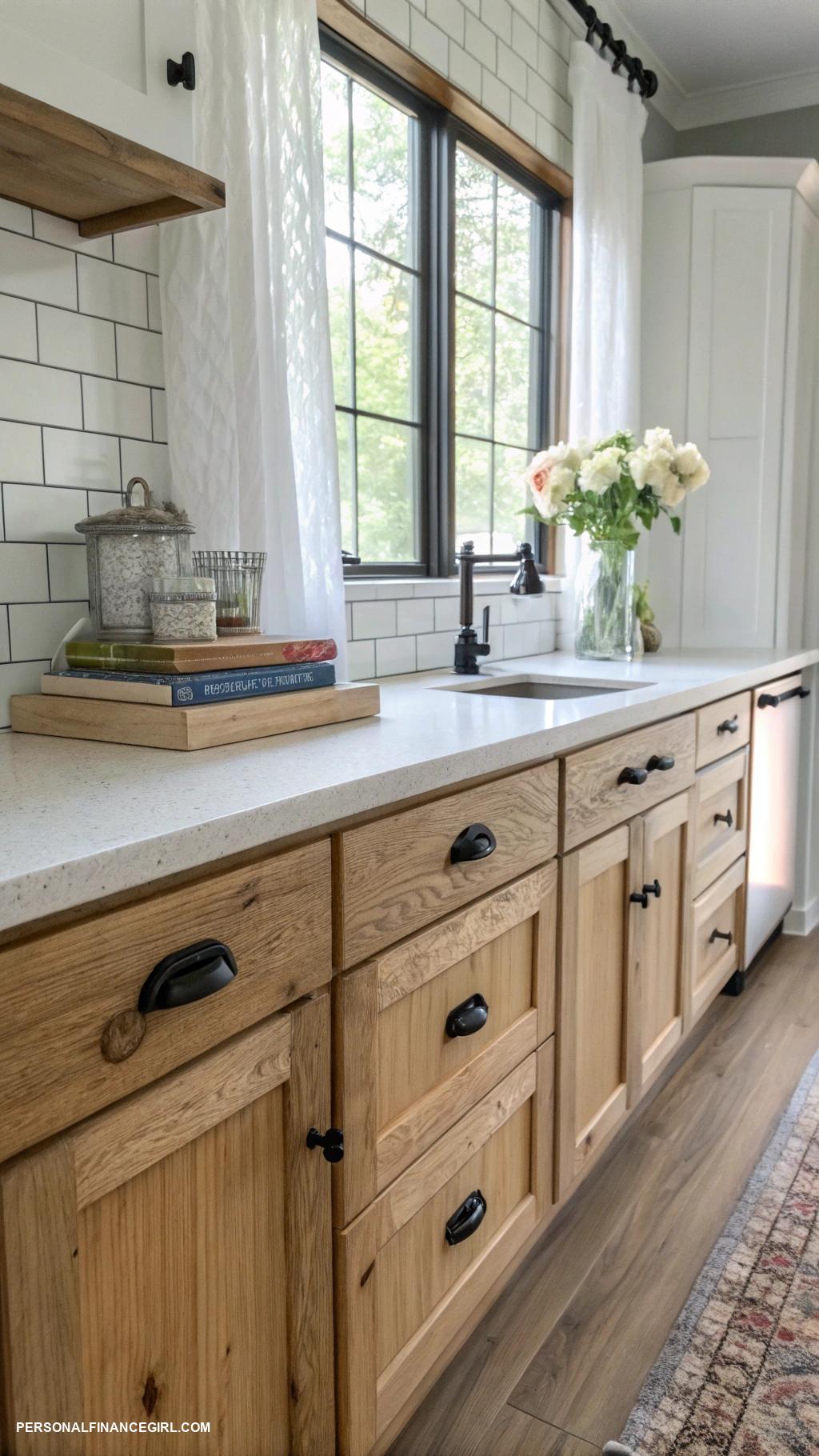 cheap kitchen remodel ideas Replace cabinet handles with modern knobs
