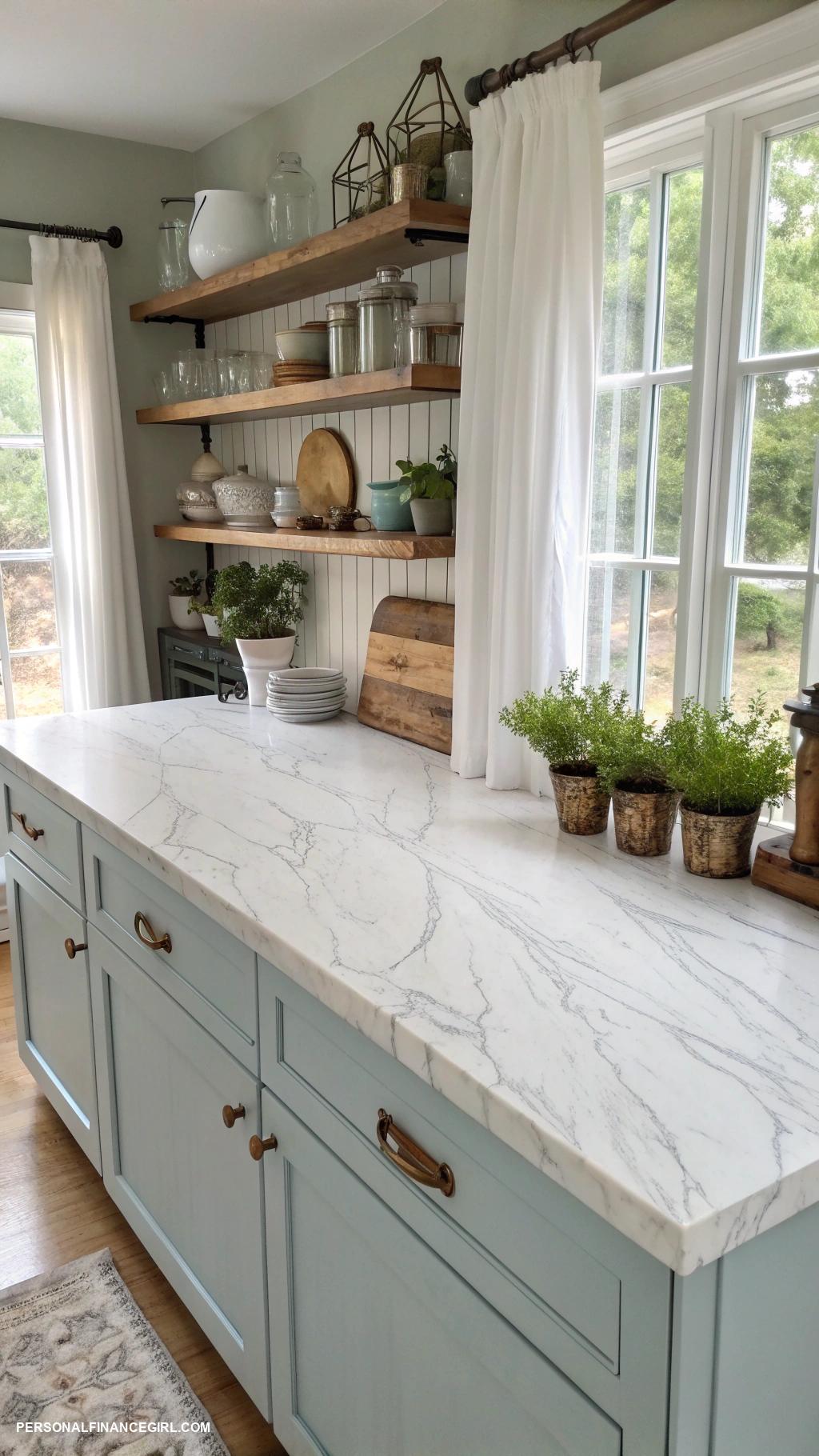 cheap kitchen remodel ideas Use contact paper for countertop updates