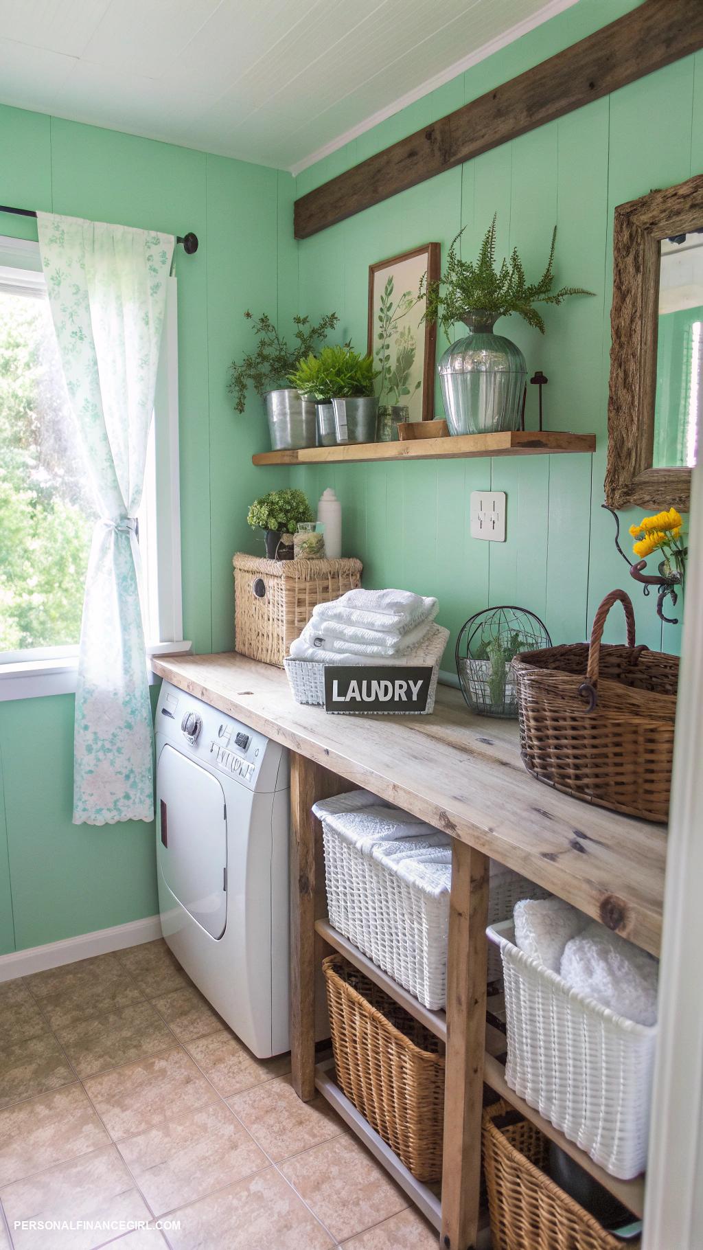 cheap laundry room makeover ideas Paint the walls in a bright color