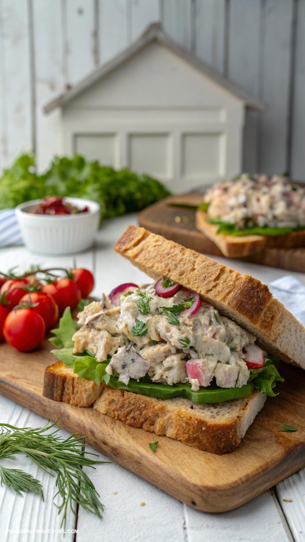 cheap meals Canned tuna salad sandwich
