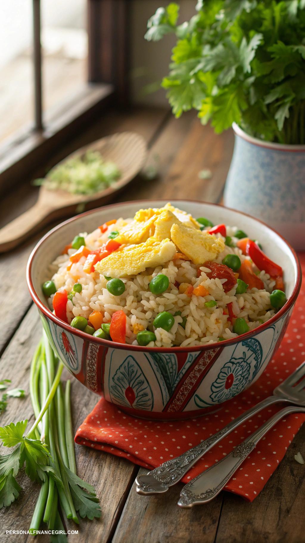 cheap meals Egg fried rice with vegetables