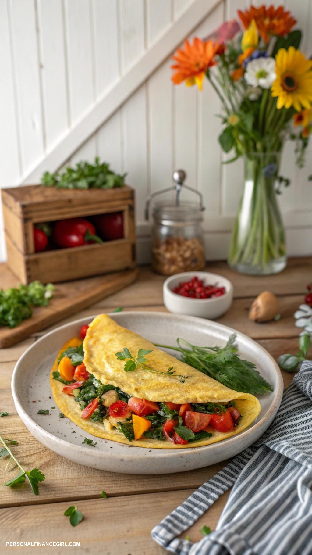 cheap meals Omelette with leftover vegetables