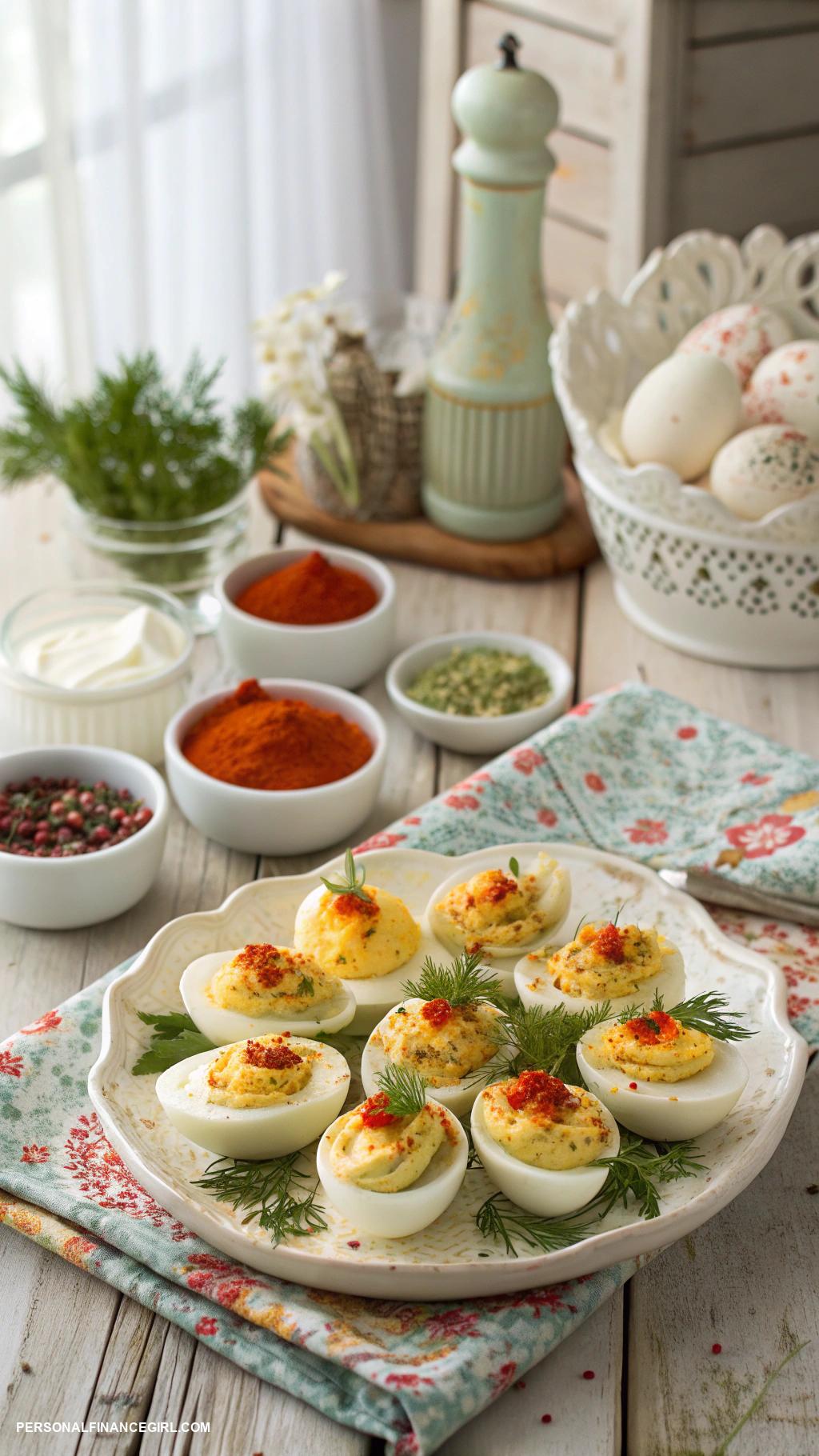 cheap party food for a crowd Deviled eggs with spices 1