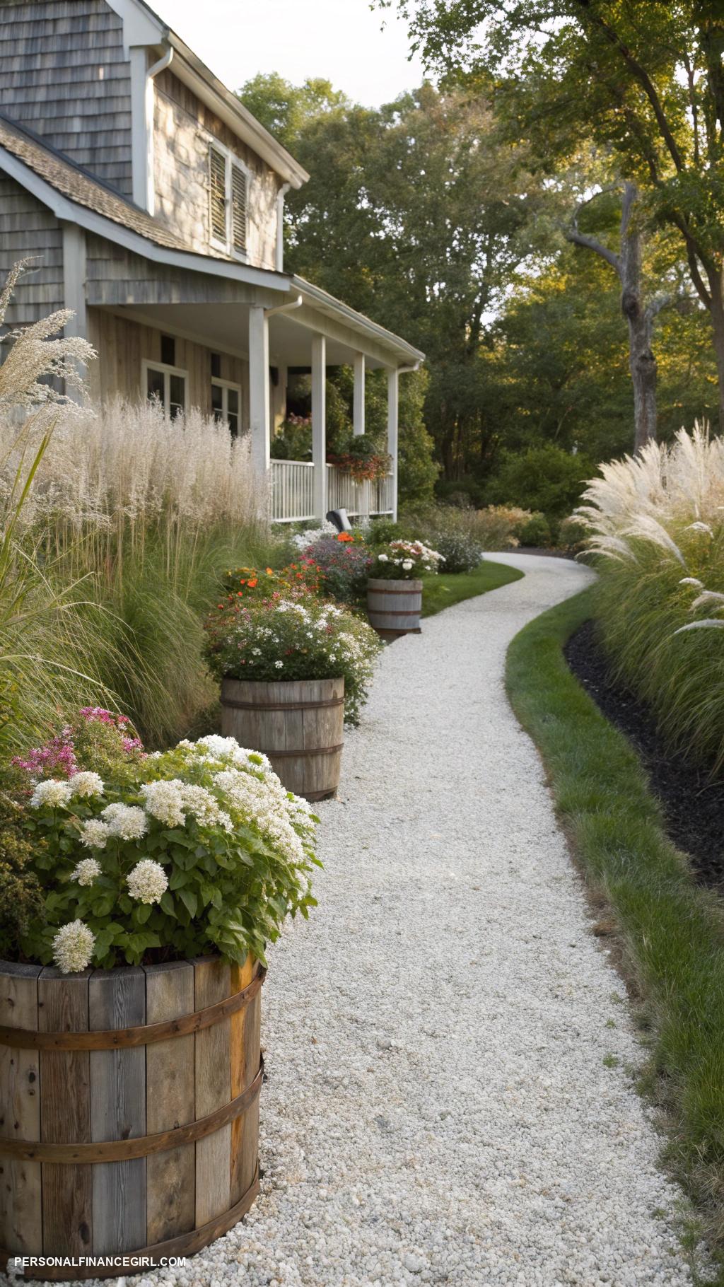 cheap patio ideas on a budget Create a gravel pathway for texture