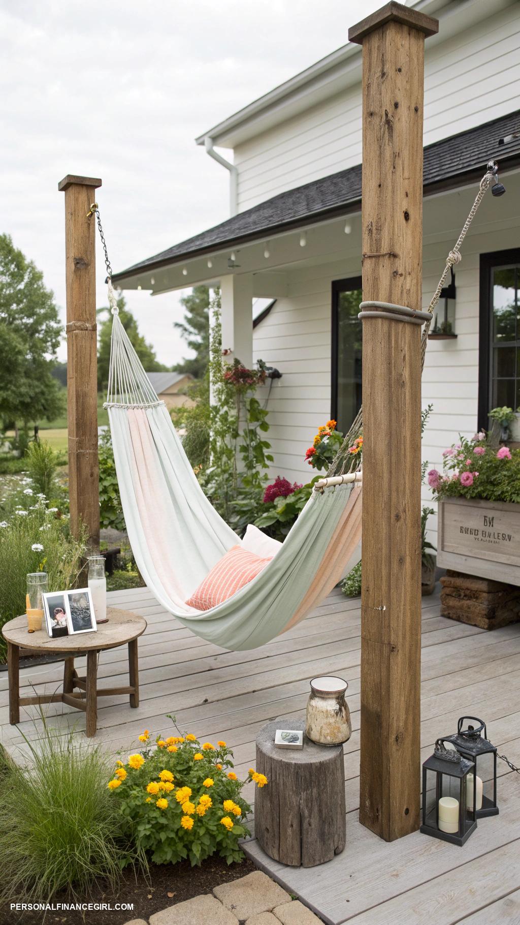 cheap patio ideas on a budget Hang a hammock for relaxation