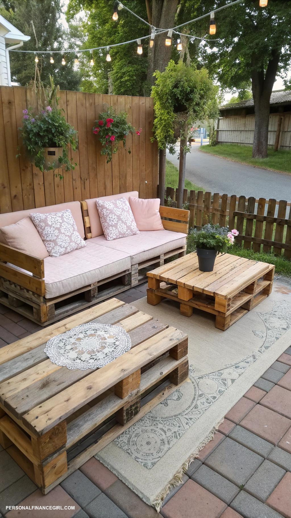 cheap patio ideas on a budget Use pallets for furniture and tables