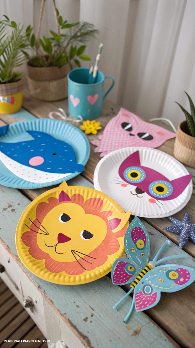 cheap summer crafts for kids Paper plate animals and masks
