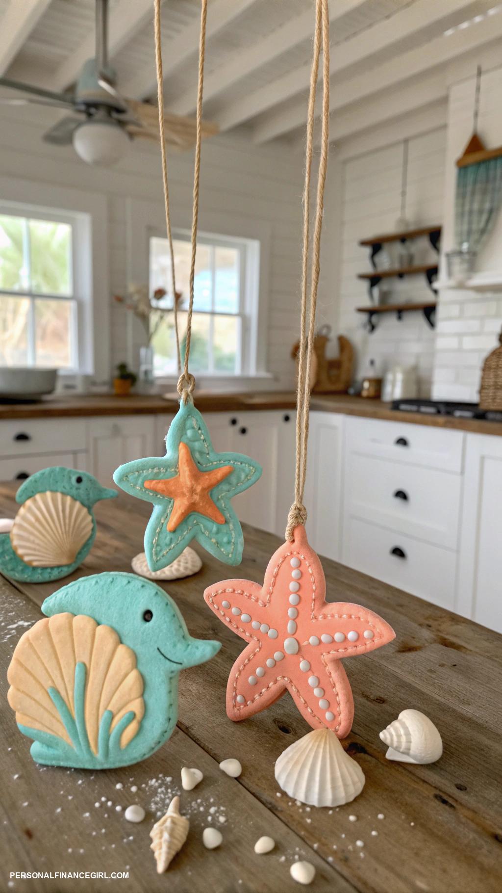 cheap summer crafts for kids Salt dough ornaments shaped like sea creatures