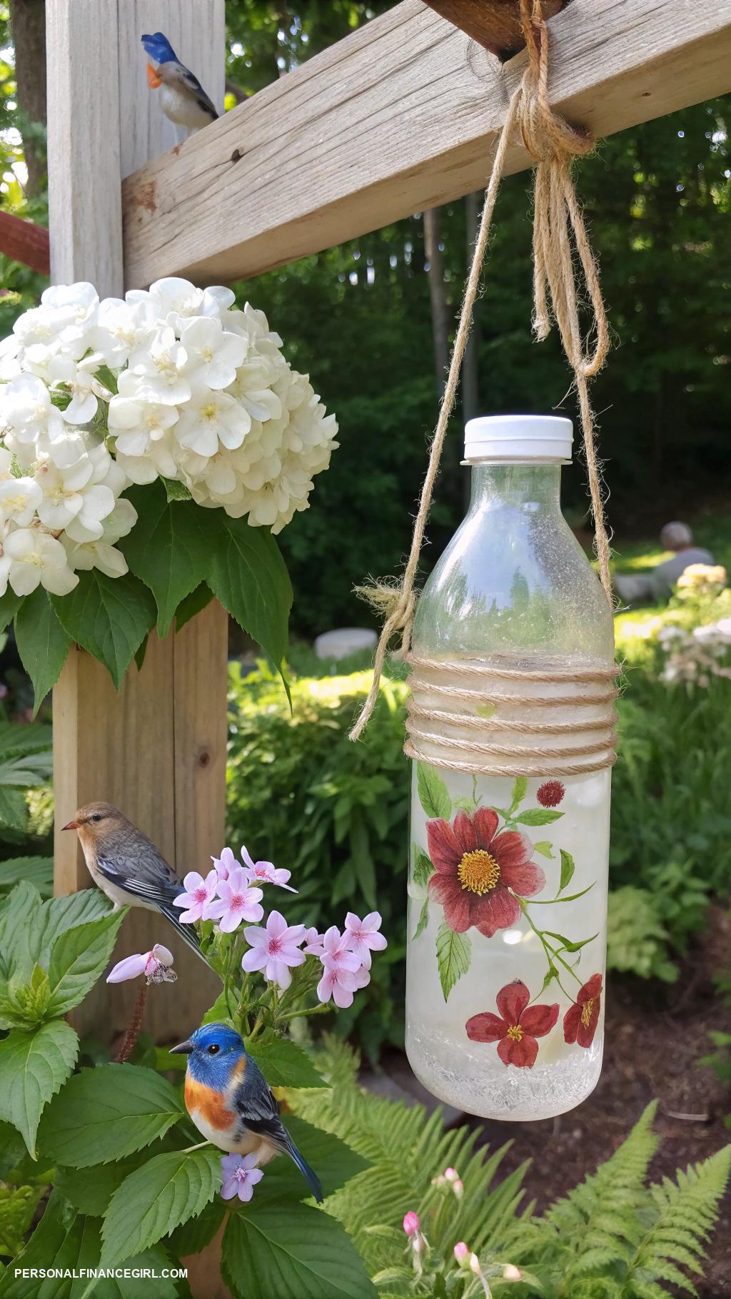 cheap summer crafts for kids Upcycled bottle bird feeders