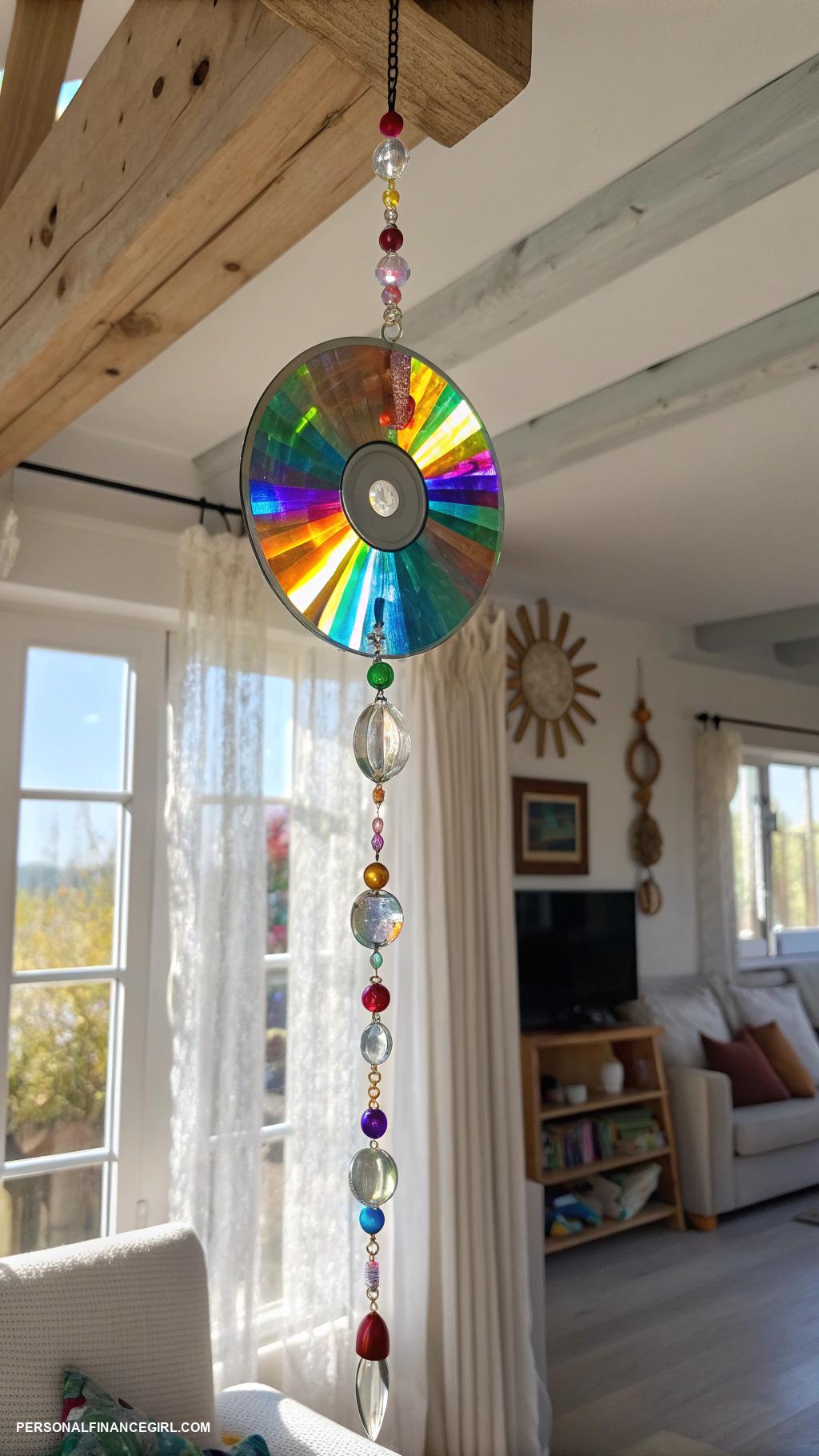 cheap suncatcher diy craft CD suncatchers using reflective materials