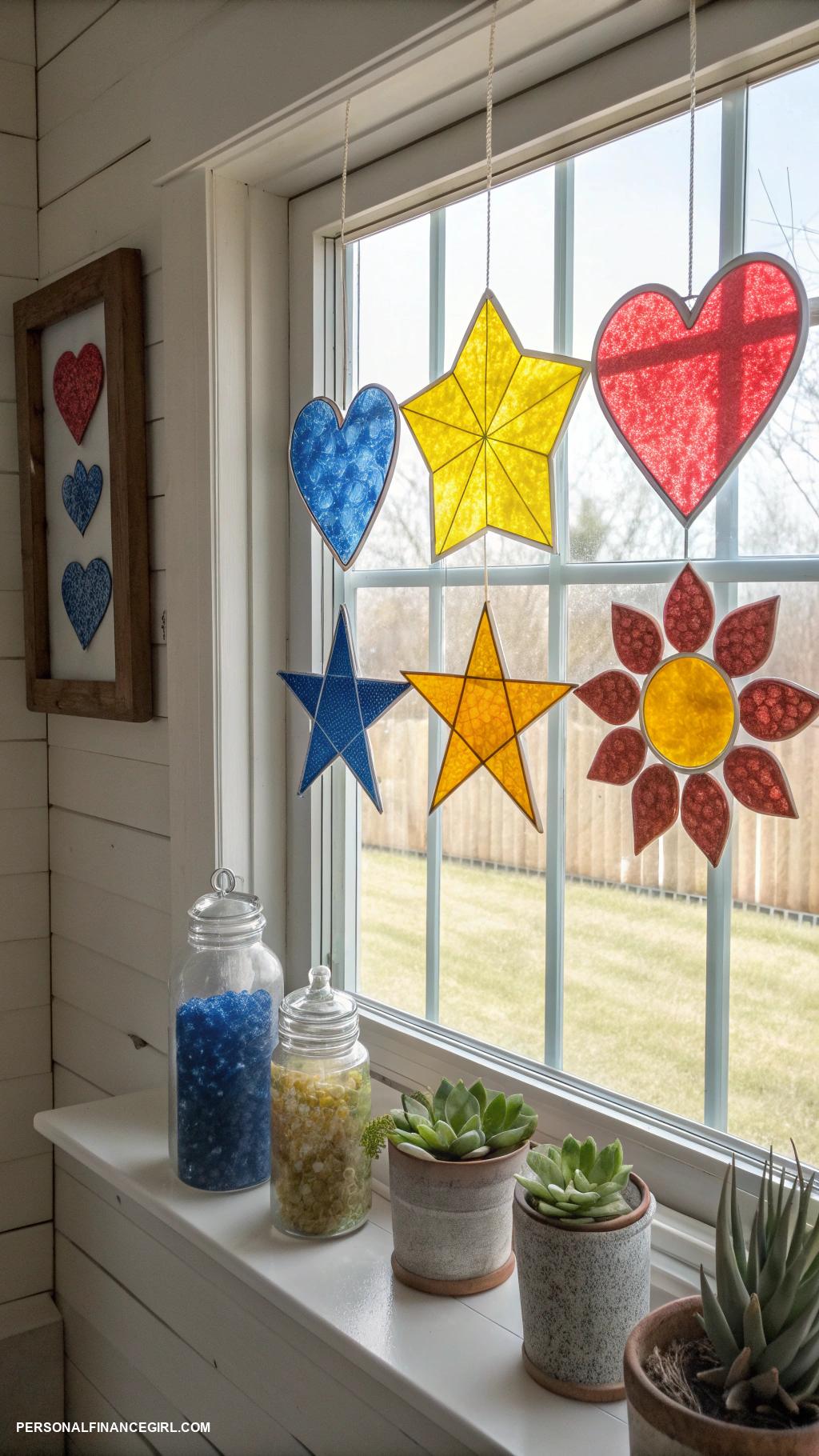 cheap suncatcher diy craft Melted crayon suncatchers with wax paper