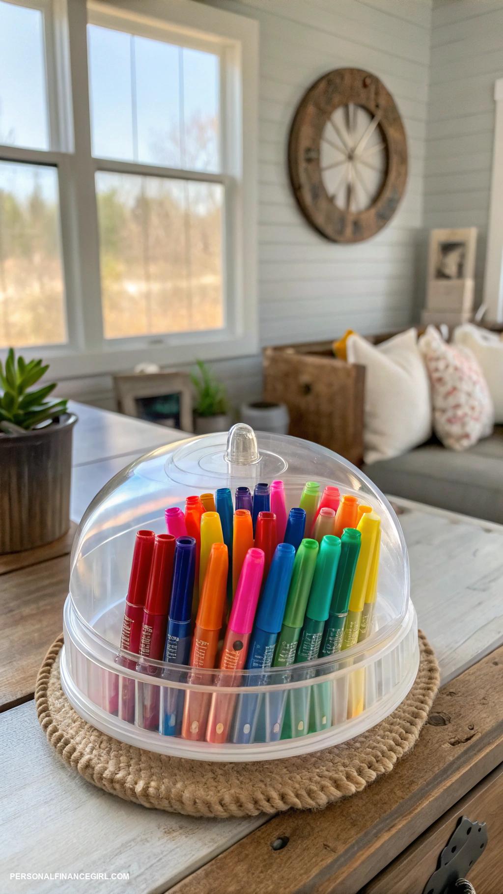 cheap suncatcher diy craft Plastic lid suncatchers with colored markers