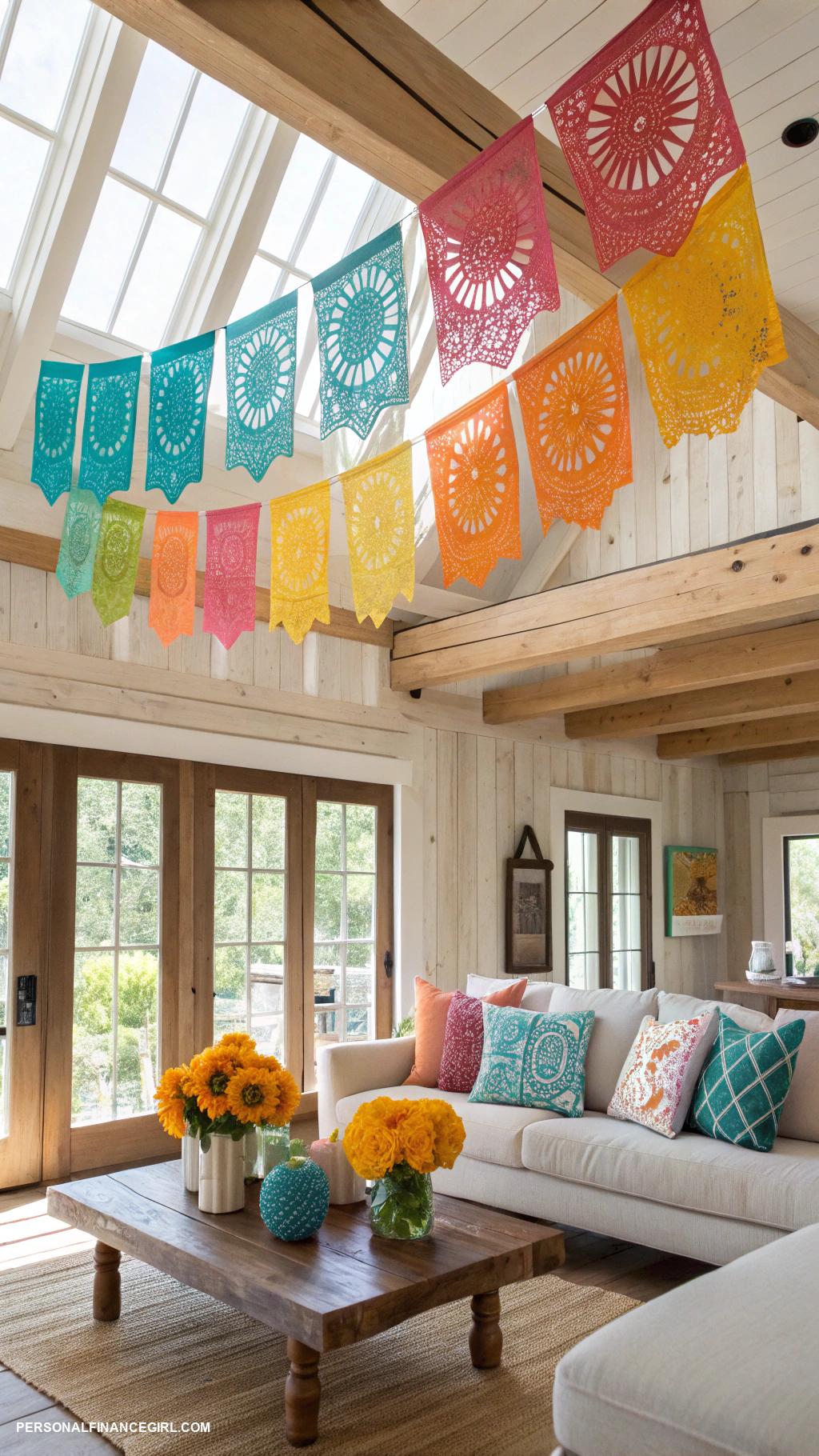 cinco de mayo crafts DIY colorful papel picado banners