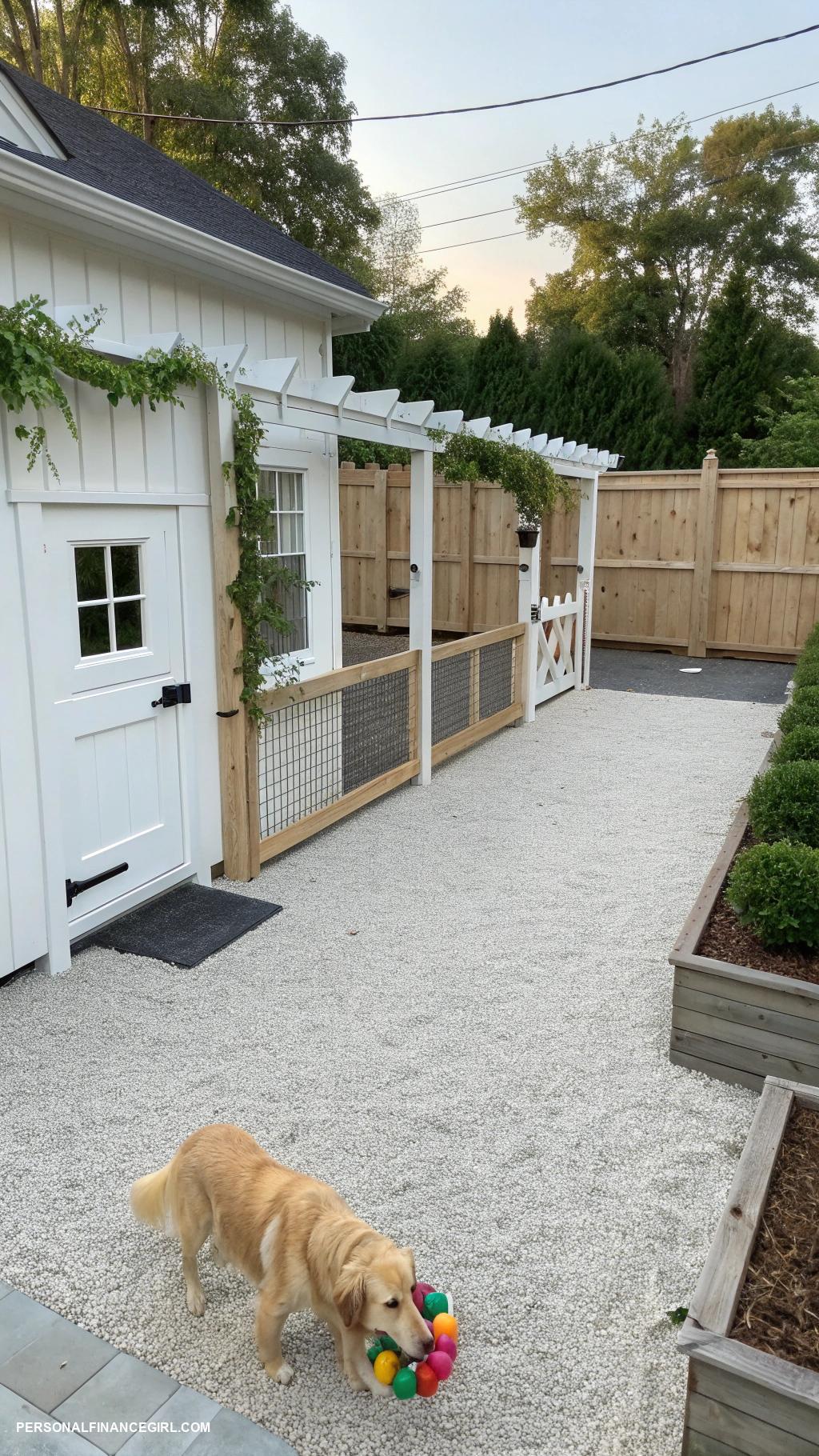 diy dog run for cheap Add gravel for drainage and comfort