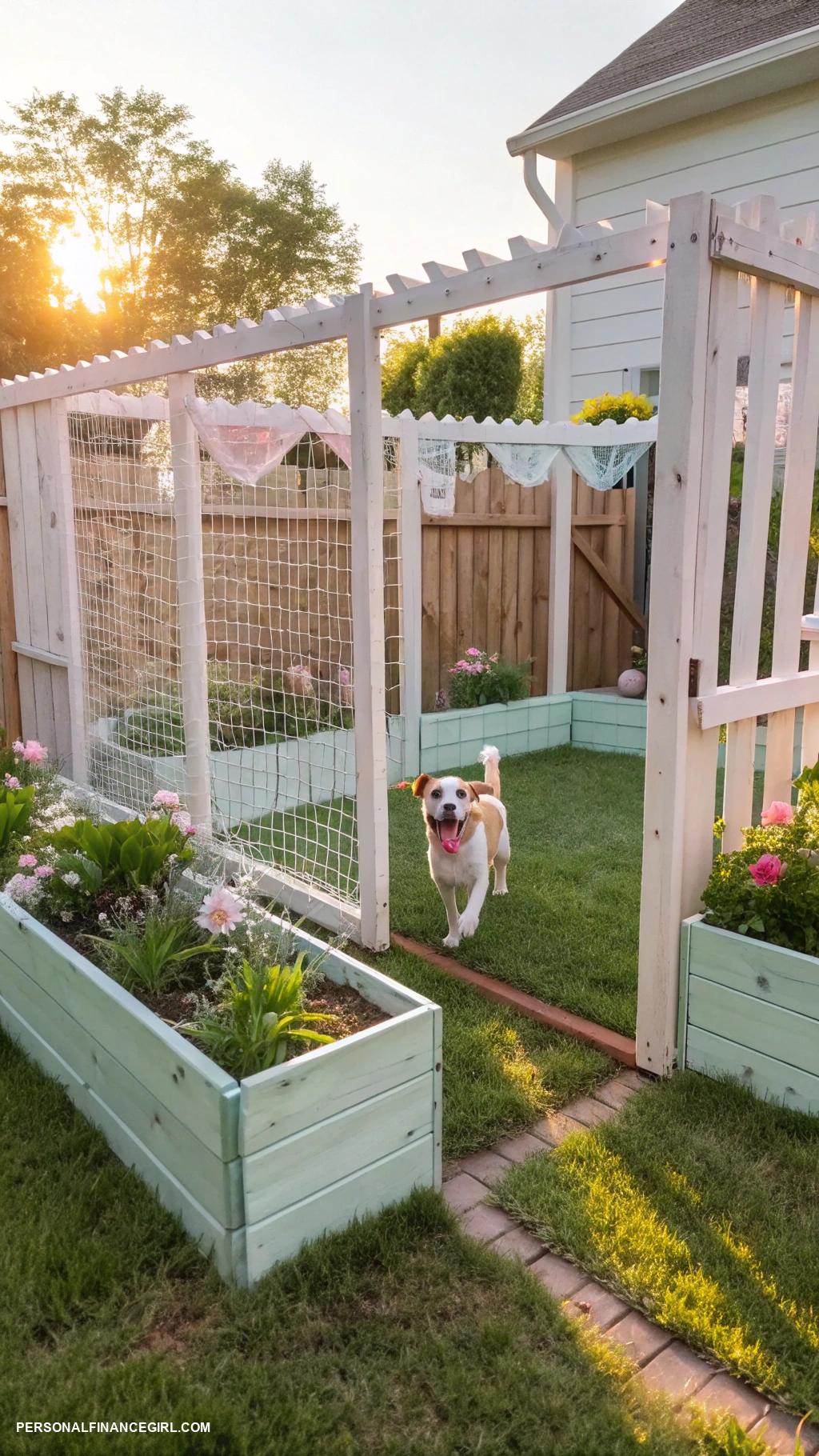 diy dog run for cheap Use nylon netting for lightweight barrier