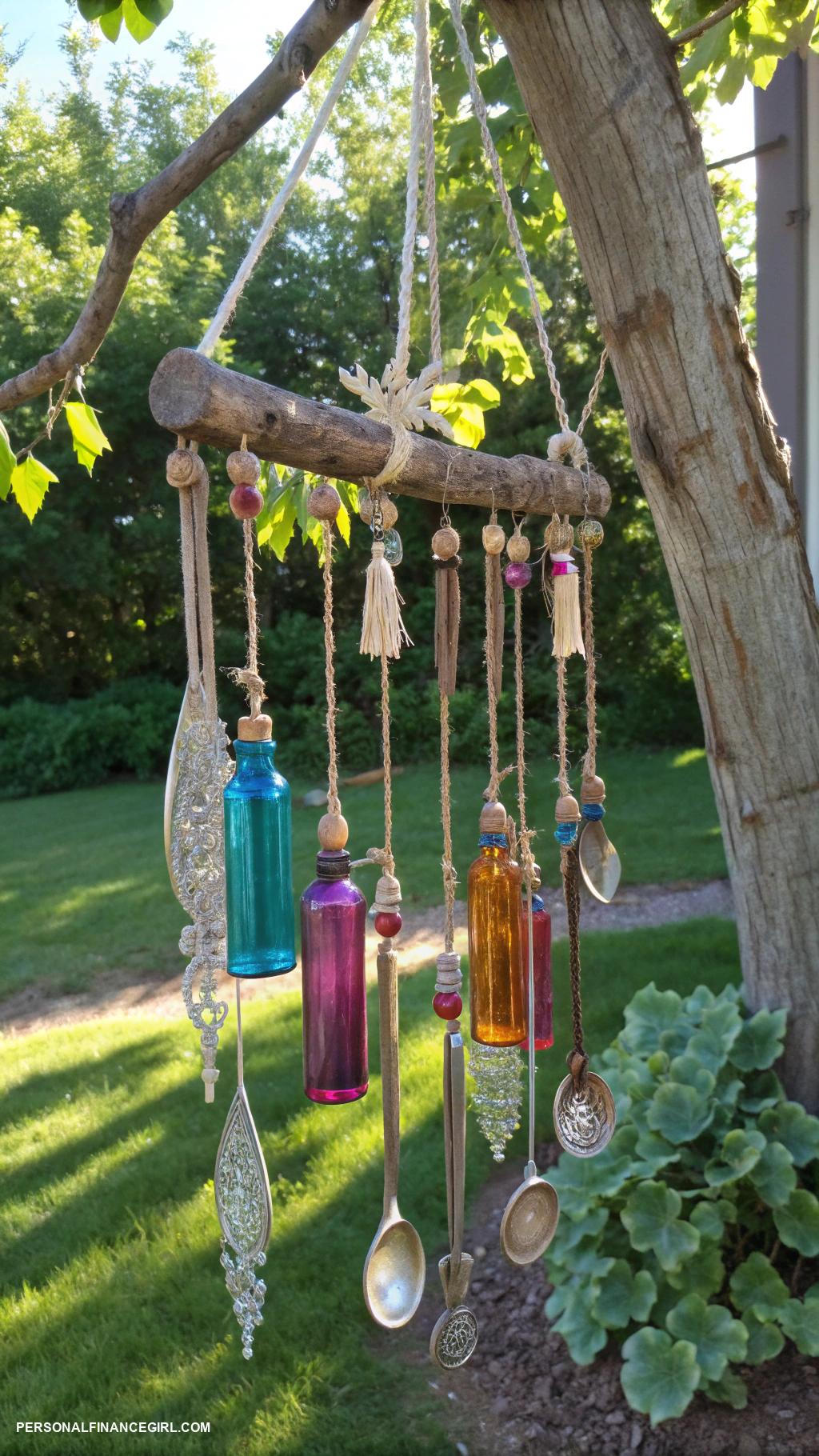 frugal garden crafts Craft wind chimes from recycled materials