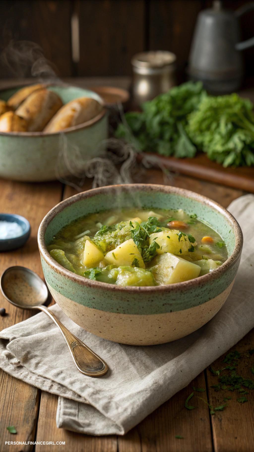 frugal meals Cabbage and potato soup