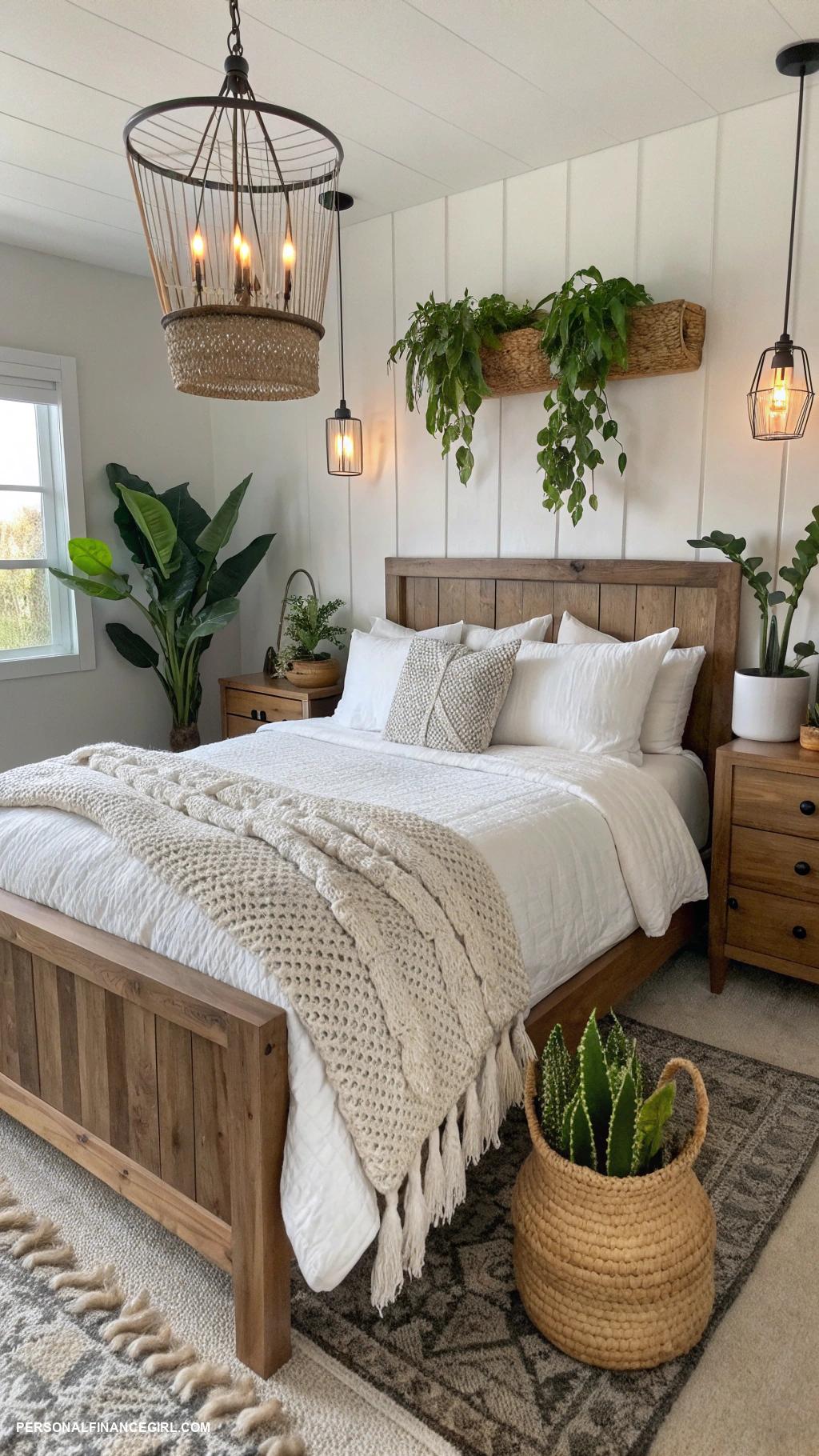 cheap bedroom decor ideas Incorporate plants for natural decor