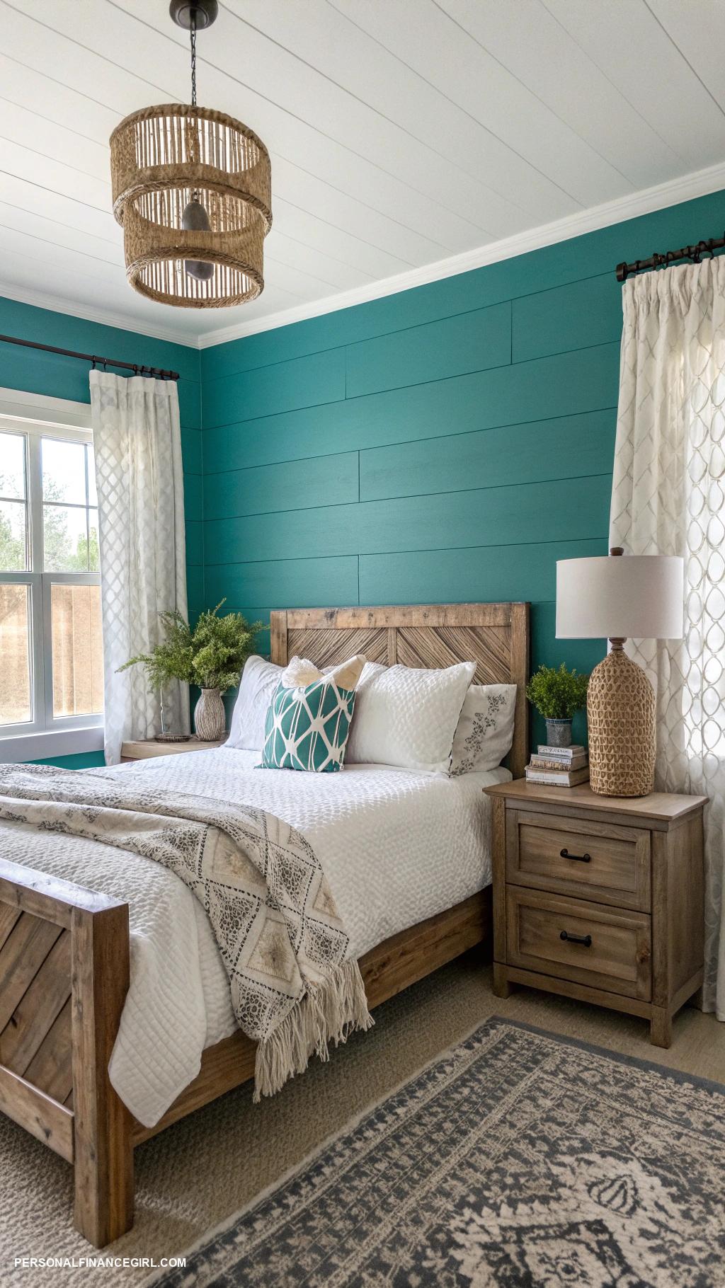 cheap bedroom decor ideas Paint an accent wall in bold color