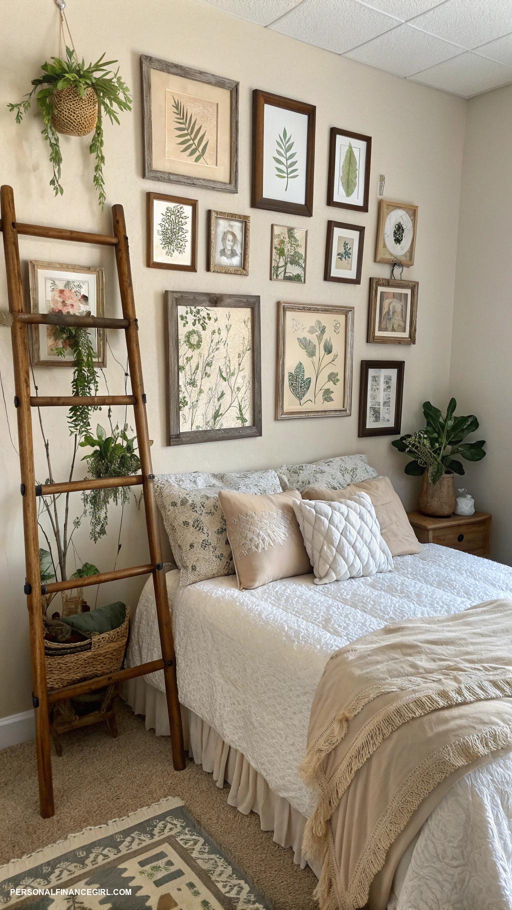 cheap bedroom decor ideas Thrifted frames for unique wall art
